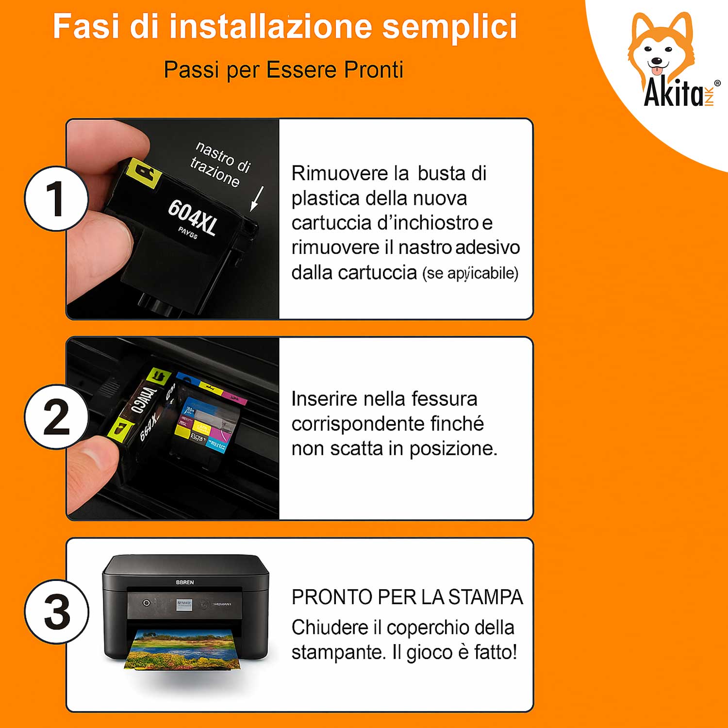 Akitaink 604XL Cartucce Compatibili per Epson XP-2200, WF-2930, XP-4200, XP-3200 foto 6