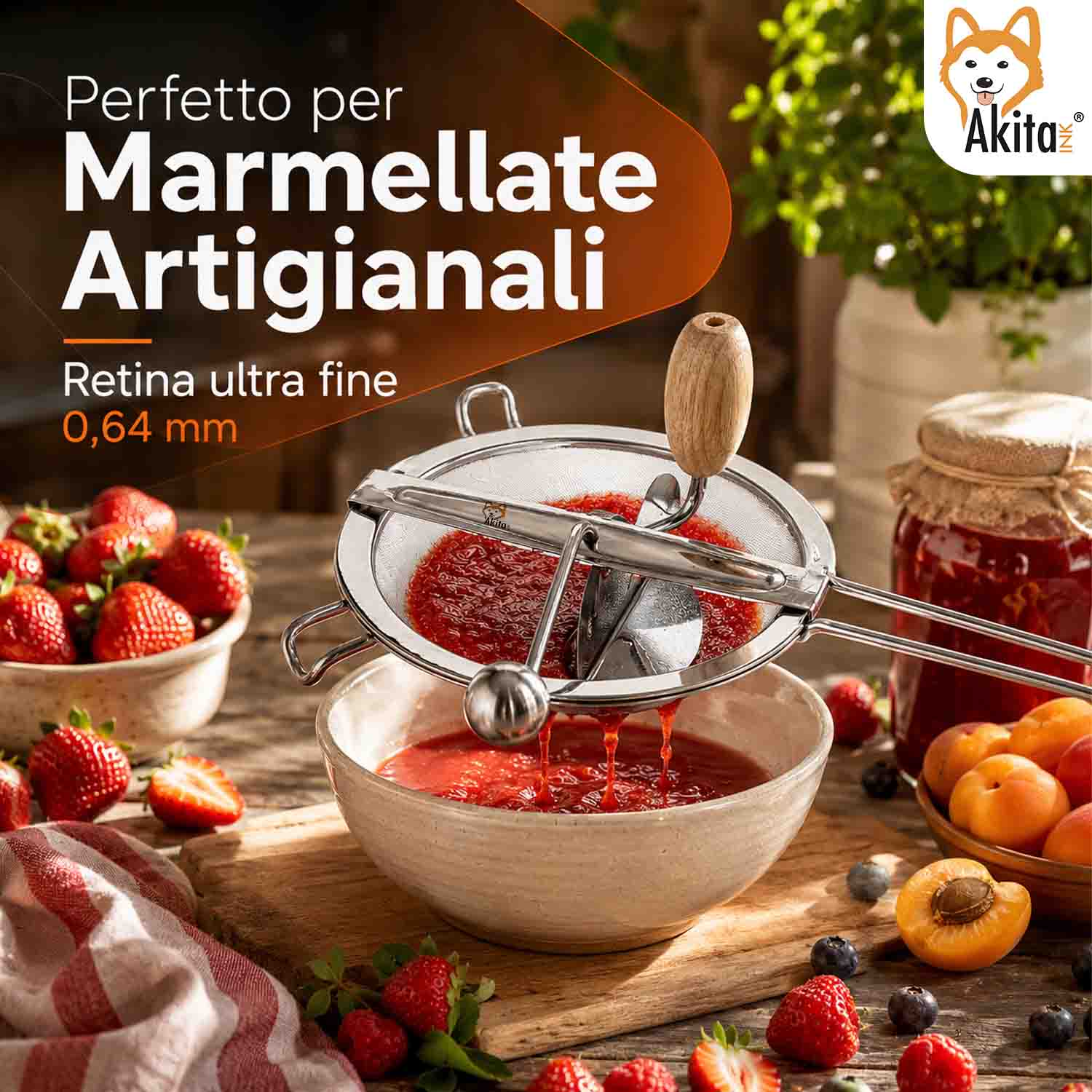 Passacolino 20 cm Retina Fine per Marmellate e Farina foto 3