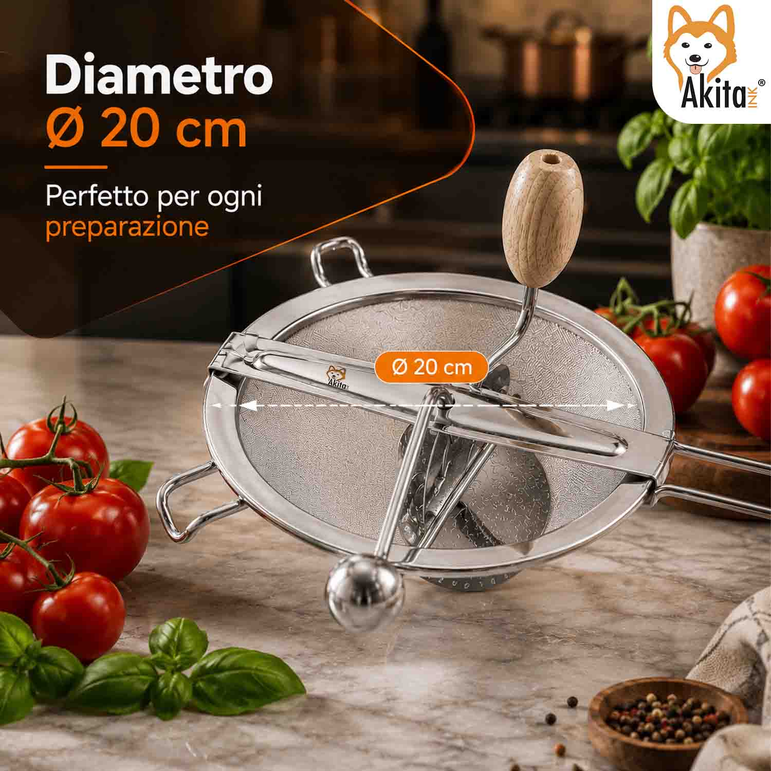 Passacolino 20 cm Retina Fine per Marmellate e Farina foto 6