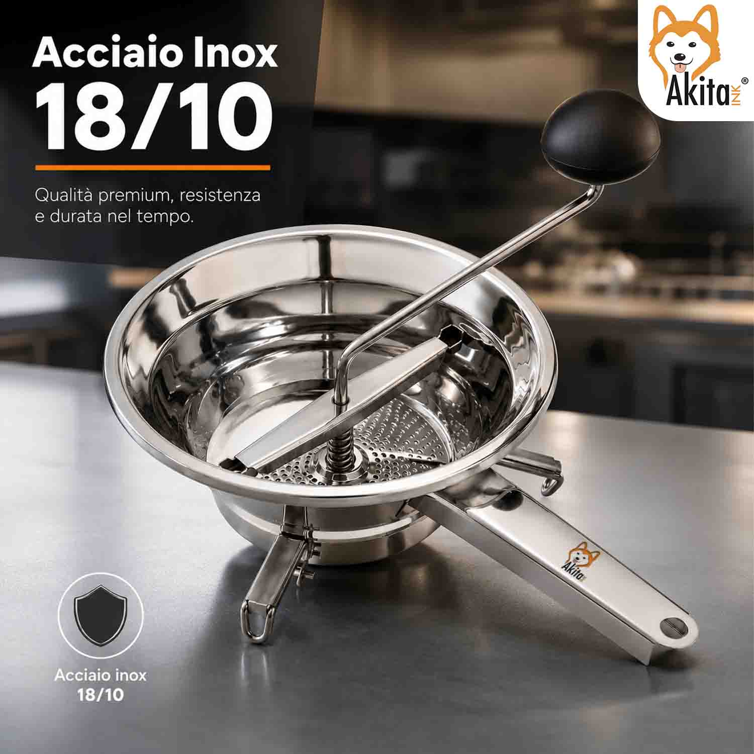 Passatutto Acciaio Inox 24 cm con 3 Filtri foto 3
