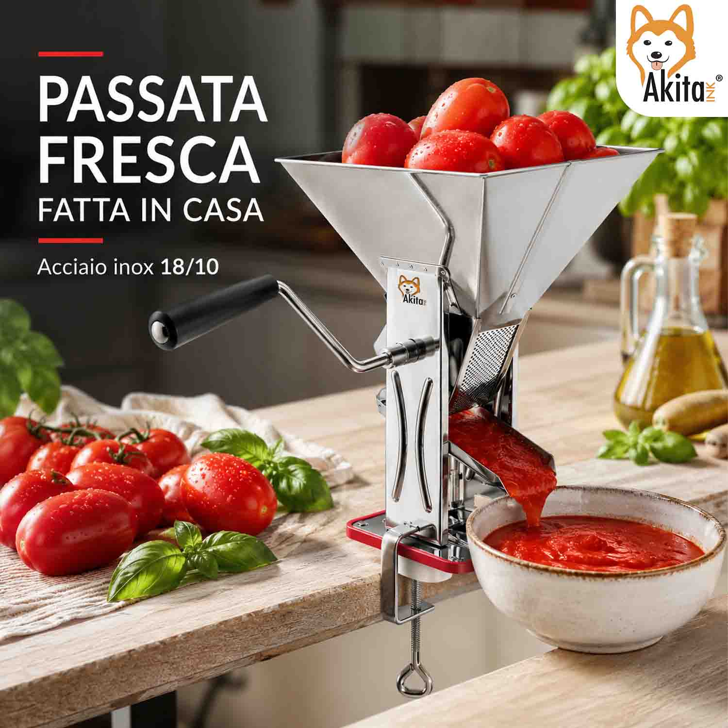 Spremipomodoro Acciaio Inox con Morsetto 17x22,5x30 cm foto 3