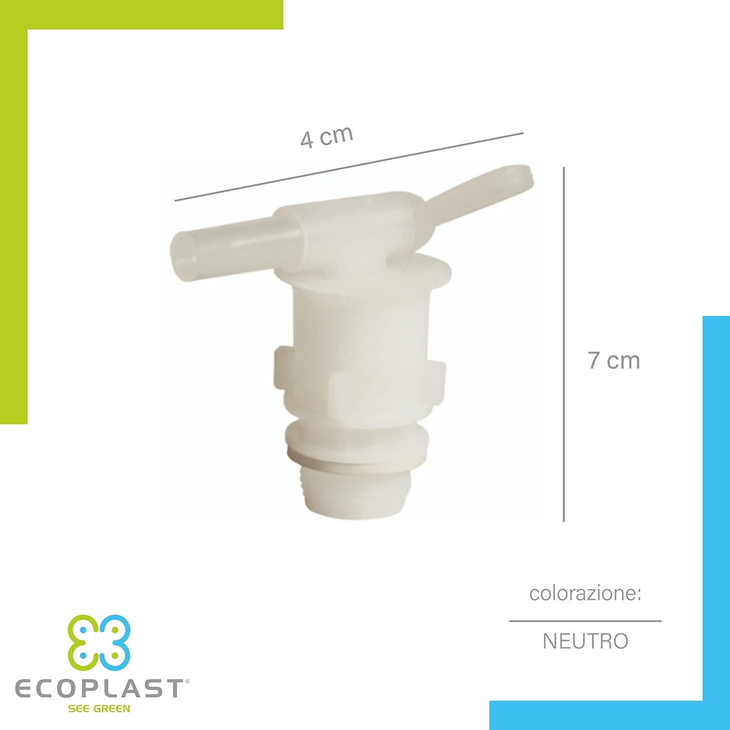 Ecoplast | Rubinetto per Tanica in Plastica, Resistente e Adattabile, Colore Ne foto 3