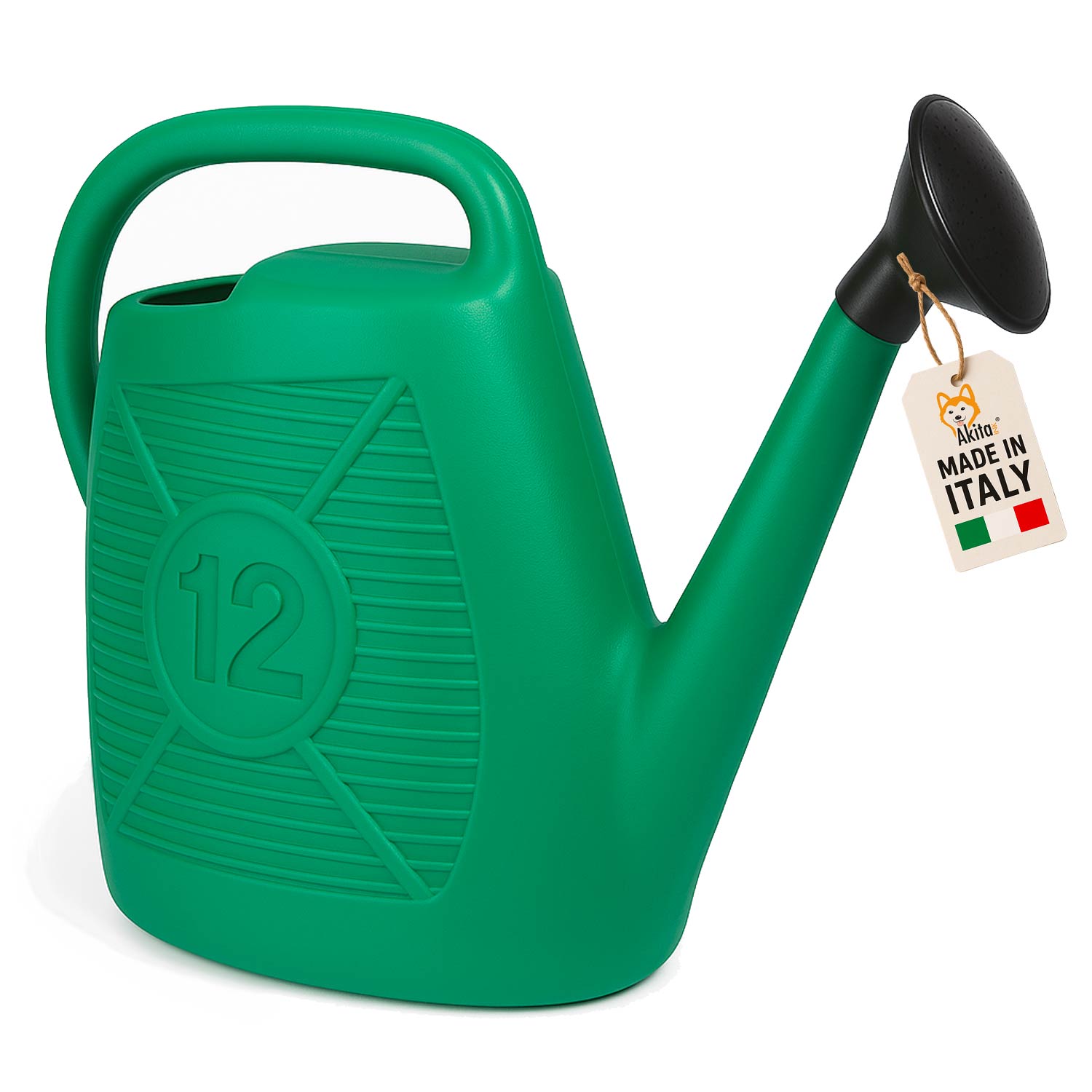 Annaffiatoio plastica riciclata 12L verde giardinaggio foto 2