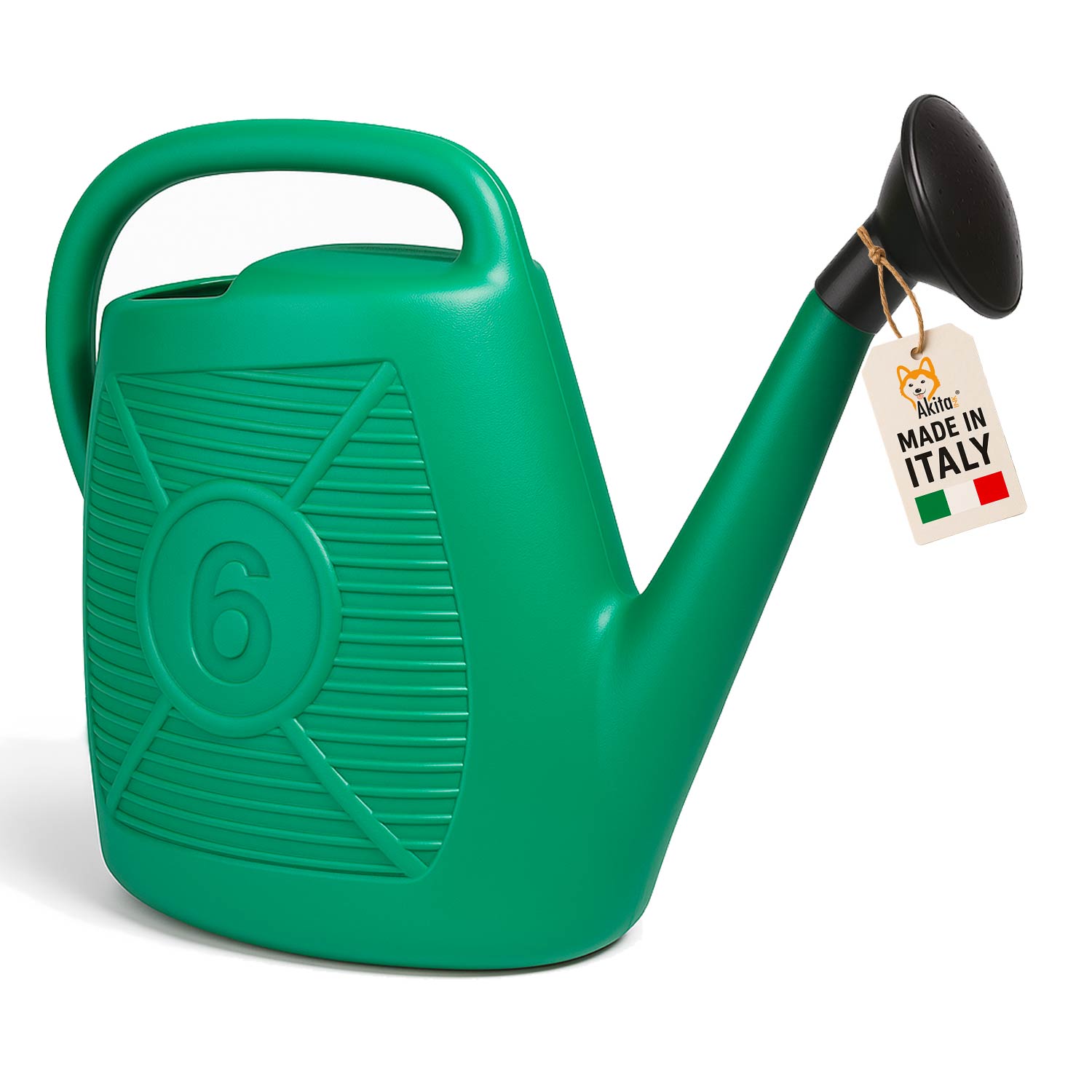 Annaffiatoio plastica riciclata 6L verde giardinaggio foto 2