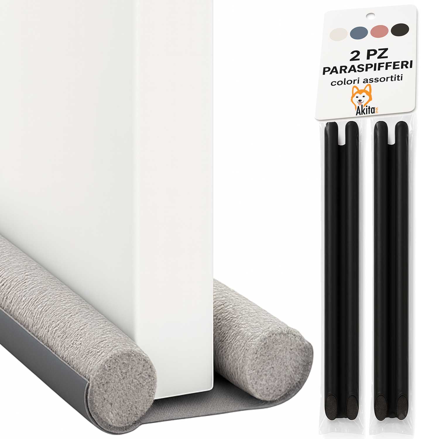 Paraspifferi sottoporta interna 95cm - 2 pezzi colori assortiti.