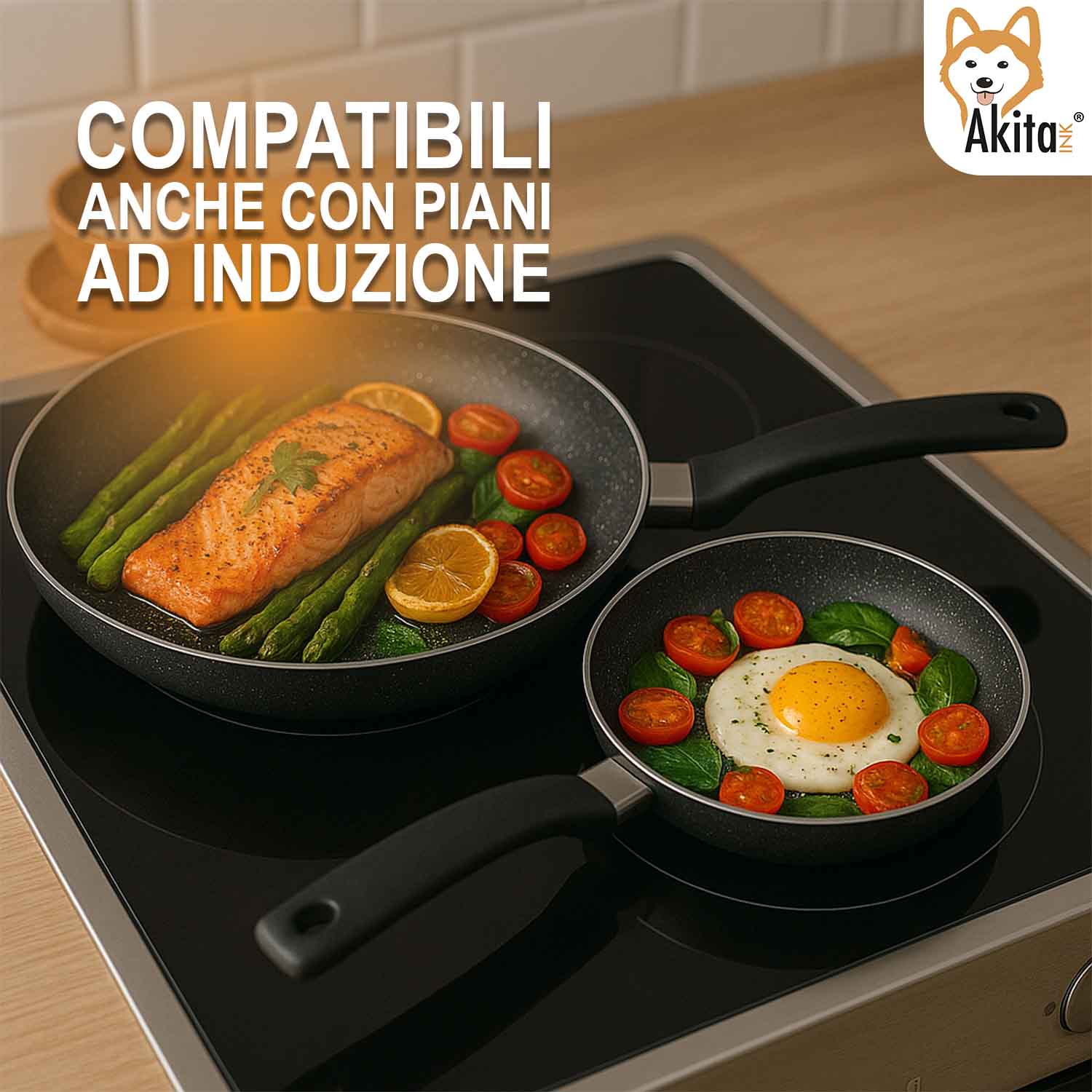 Set Padelle Energika Stone 24-28 cm Antiaderenti Induzione foto 3