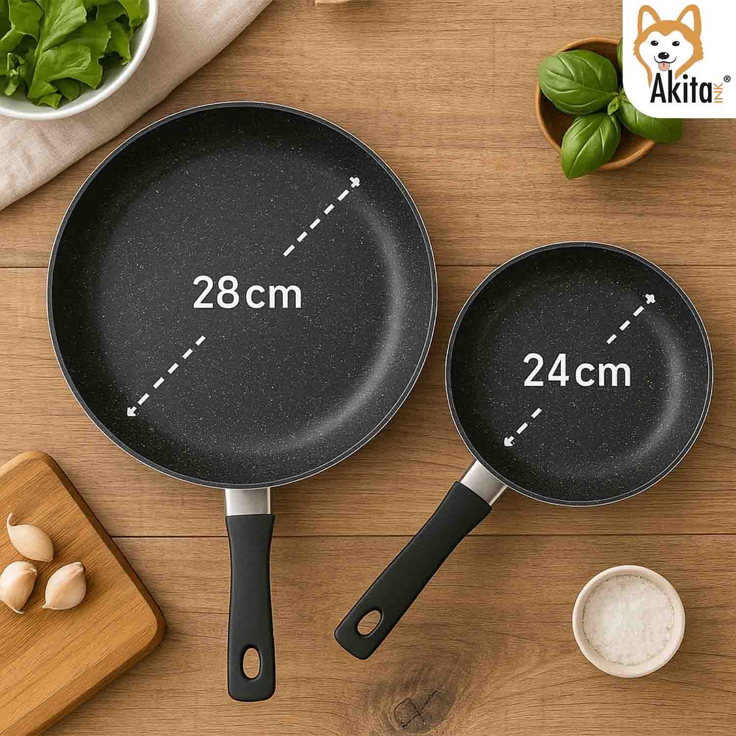 Set Padelle Energika Stone 24-28 cm Antiaderenti Induzione foto 4