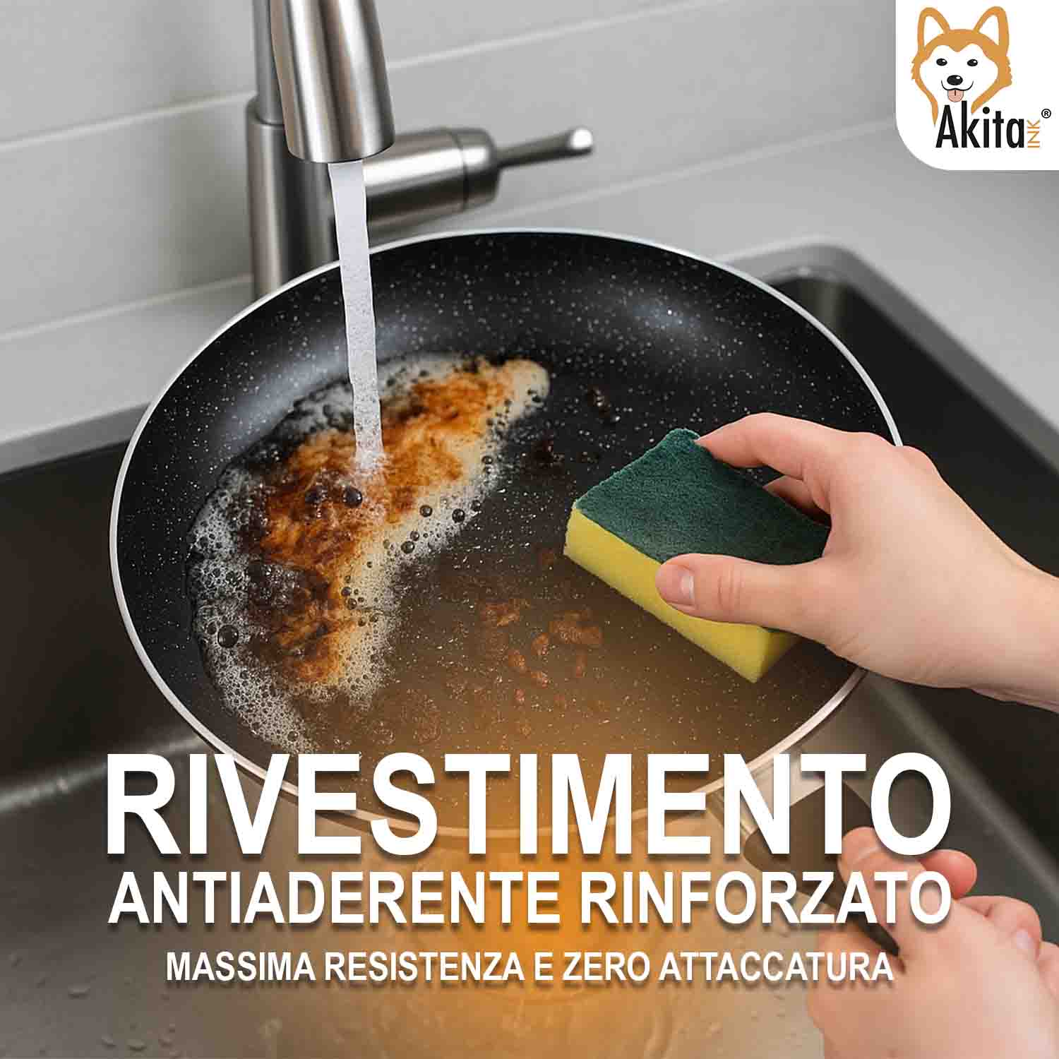 Set Padelle Energika Stone 24-28 cm Antiaderenti Induzione foto 5