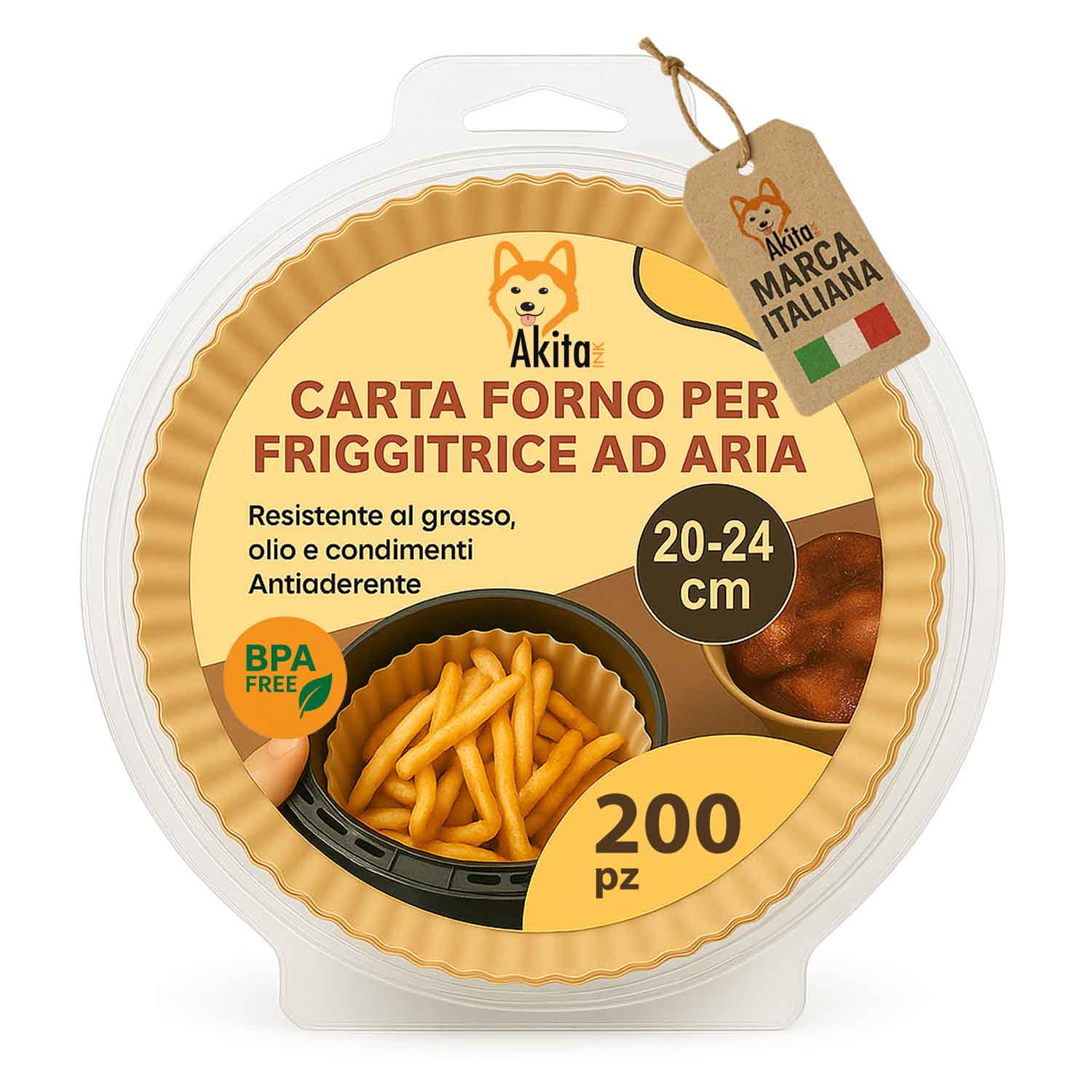 Carta Forno Friggitrice Aria 200 Fogli Antiaderenti 20-24cm foto 2