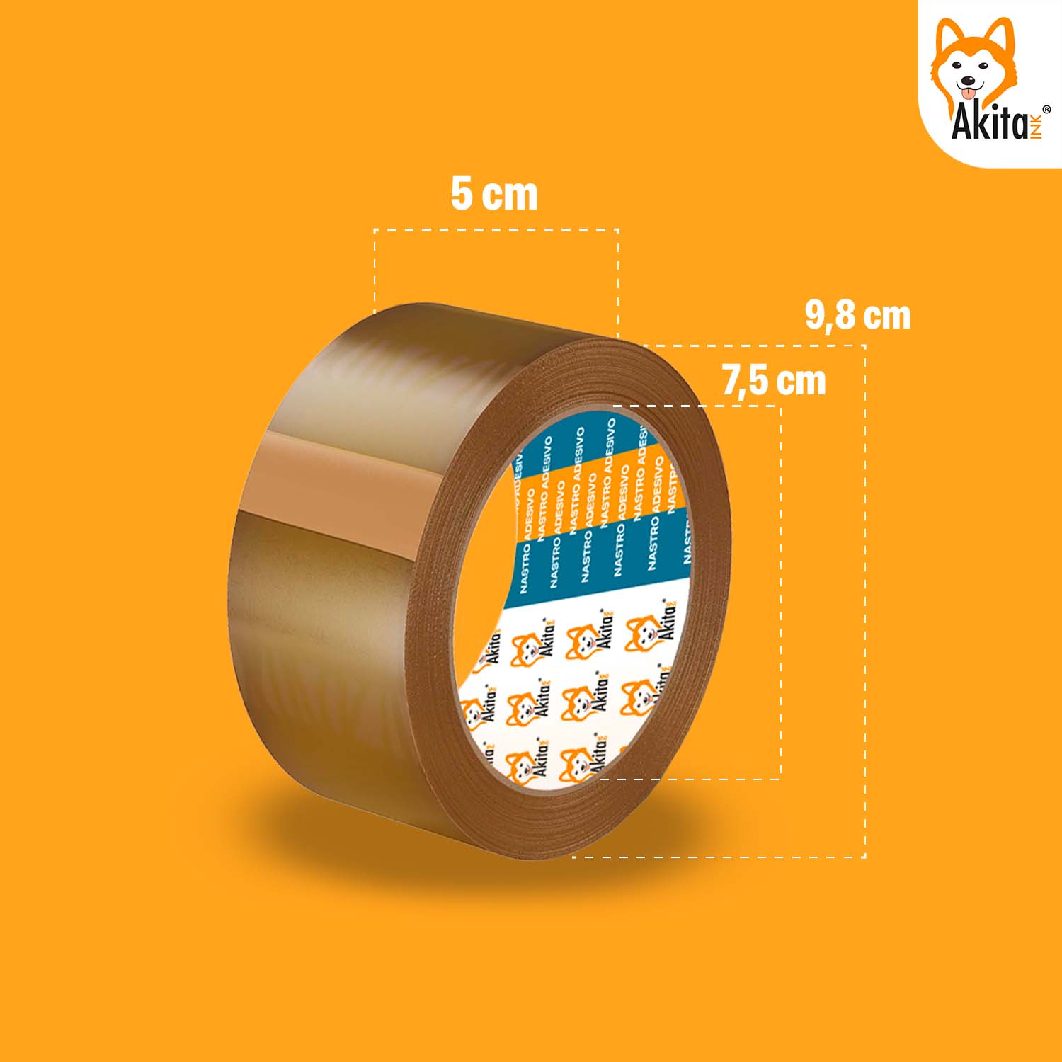Akitaink 24 pz Nastro Adesivo Avana 50x66mt Silenzioso foto 3