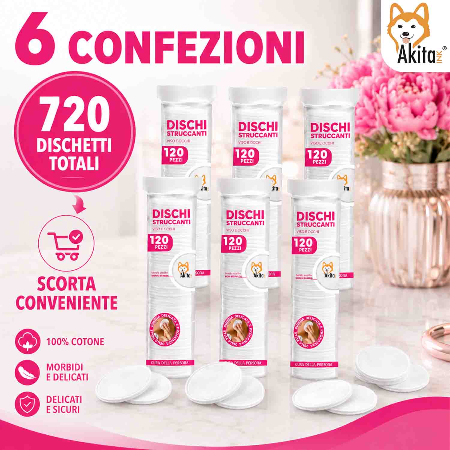 720 Dischetti Struccanti Cotone 6 Confezioni foto 3
