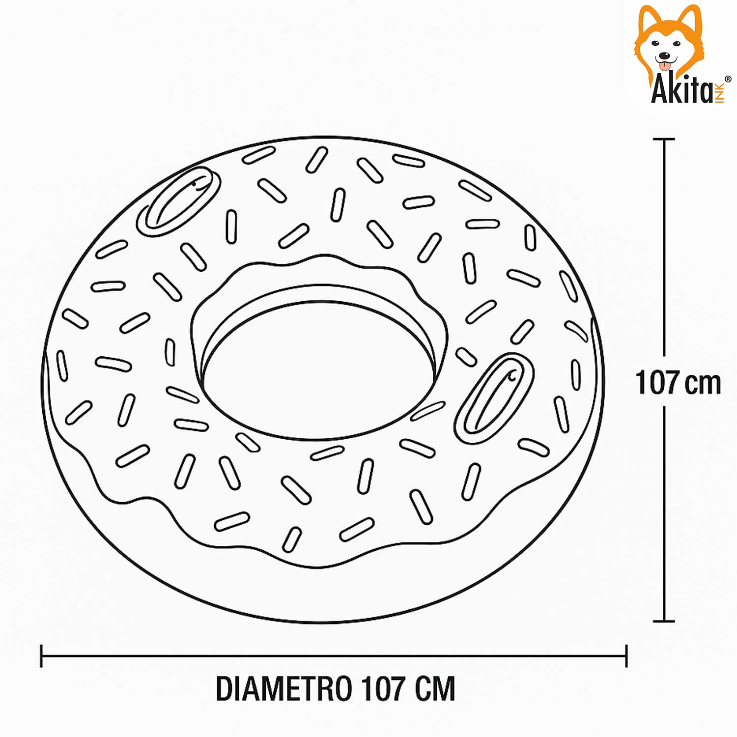 Ciambella salvagente gonfiabile Leopard 107 cm con maniglie foto 5