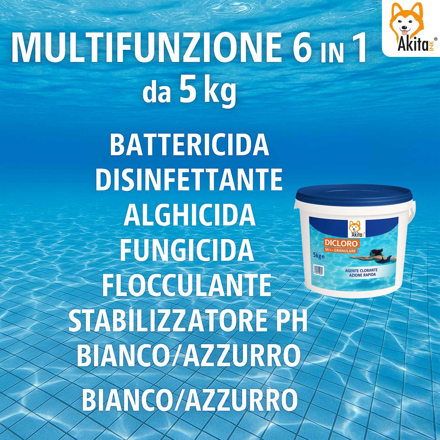 Dicloro Granulare 56% 5 kg - Cloro Multiazione Piscine foto 3