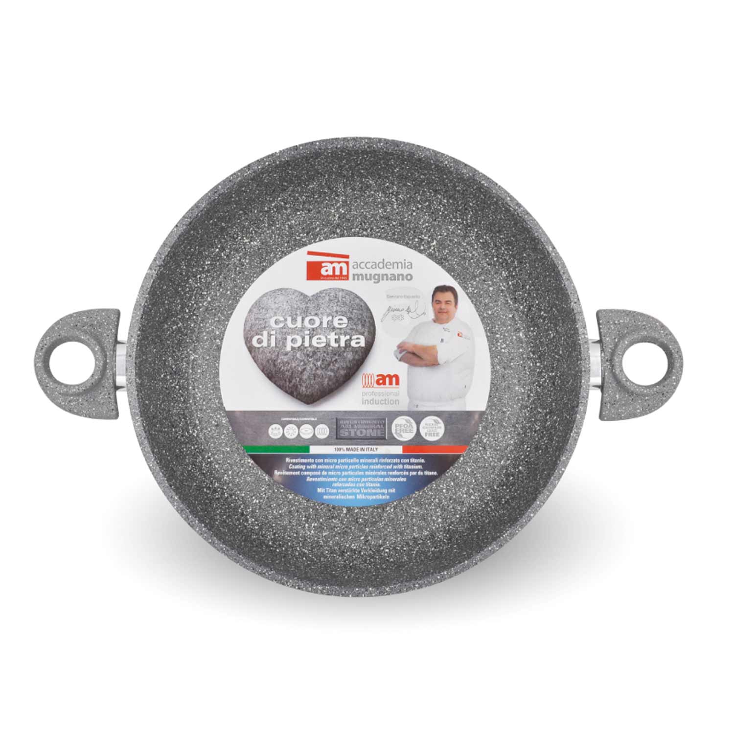 Tegame alto 32 cm antiaderente Accademia Mugnano pietra foto 4