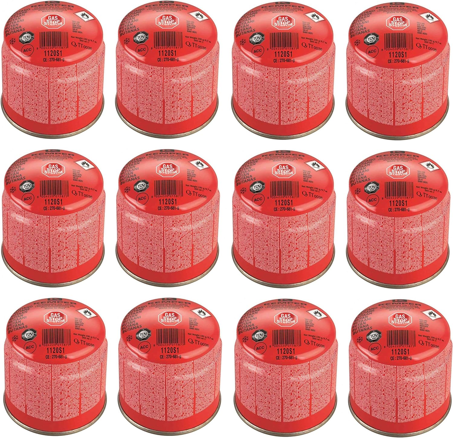 12 Cartucce Gas 190 gr Kemper 1120S1 con Sistema Sicuro foto 2