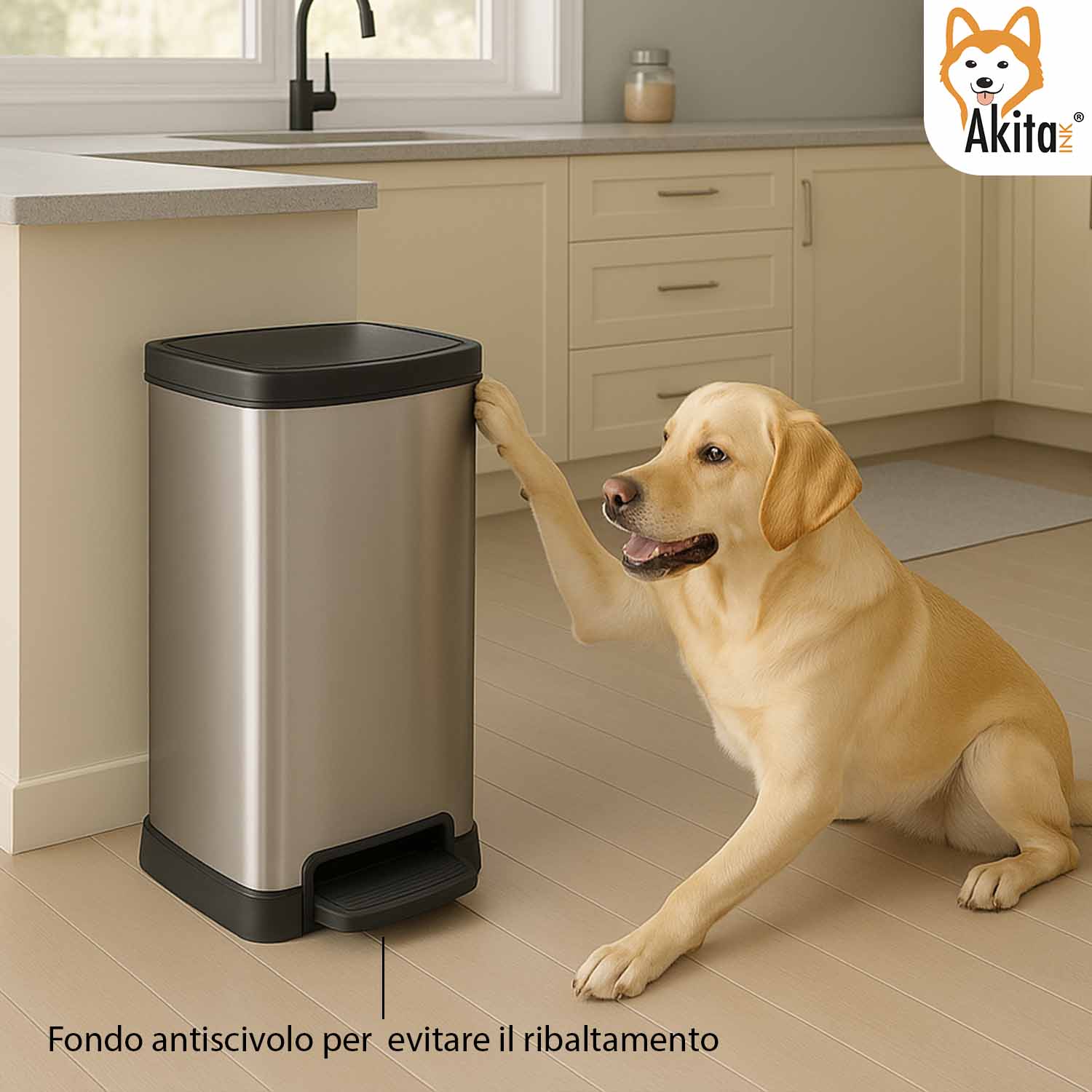 Pattumiera a Pedale 50L Soft close Doppio Scomparto foto 4