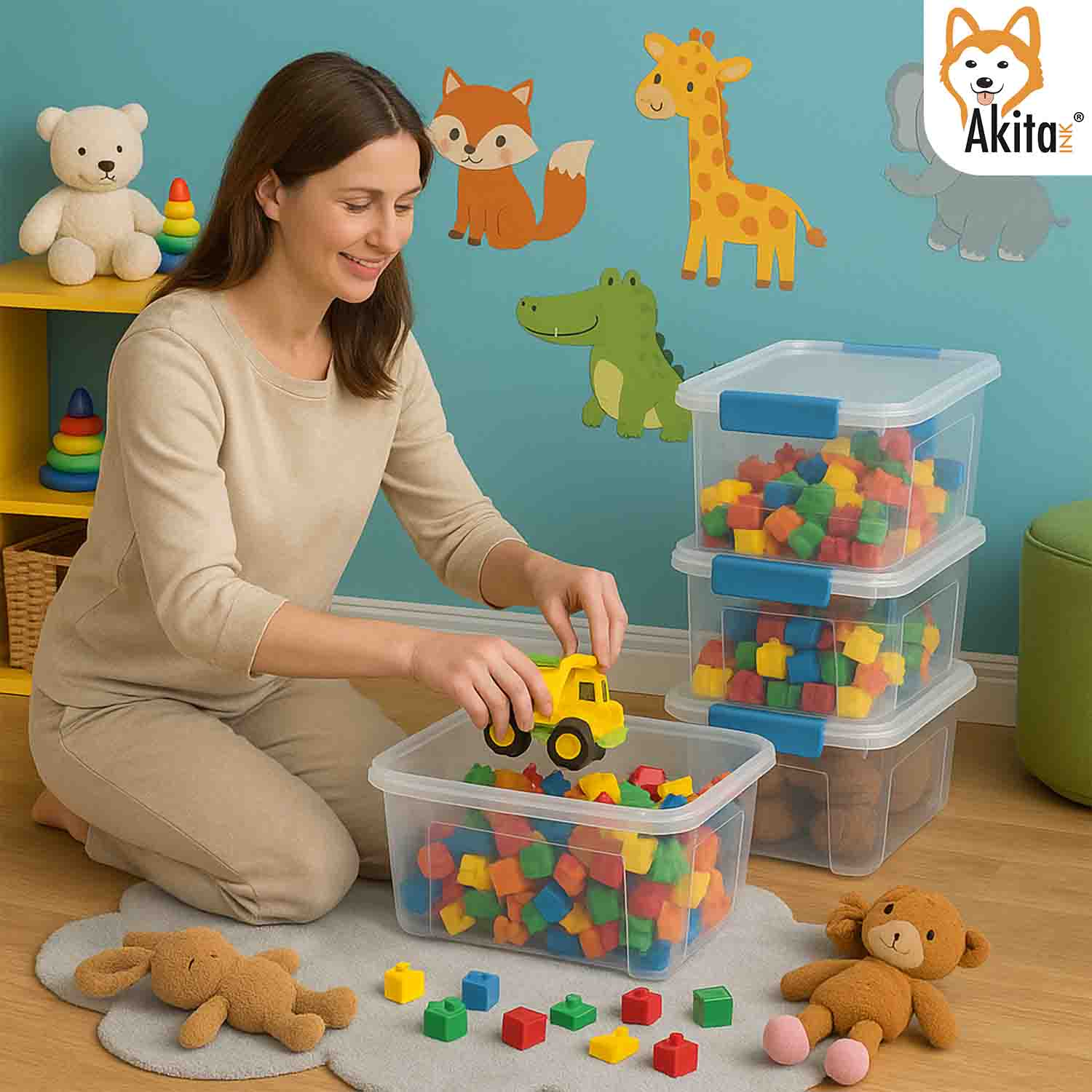 Set 4 Contenitori Plastica Trasparenti Akitaink con Clip foto 6