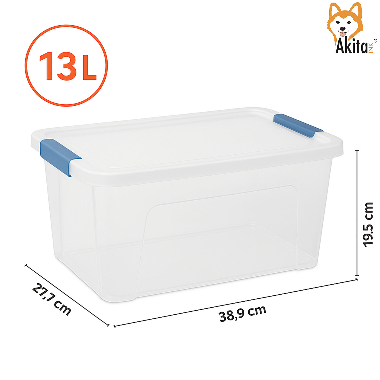 Set 4 Contenitori Plastica Trasparenti Akitaink con Clip foto 4