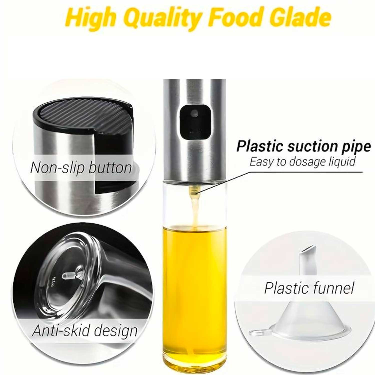 Akitaink - Spruzzatore Olio 250 ml, Spruzzino Olio per Friggitrice ad Aria foto 6