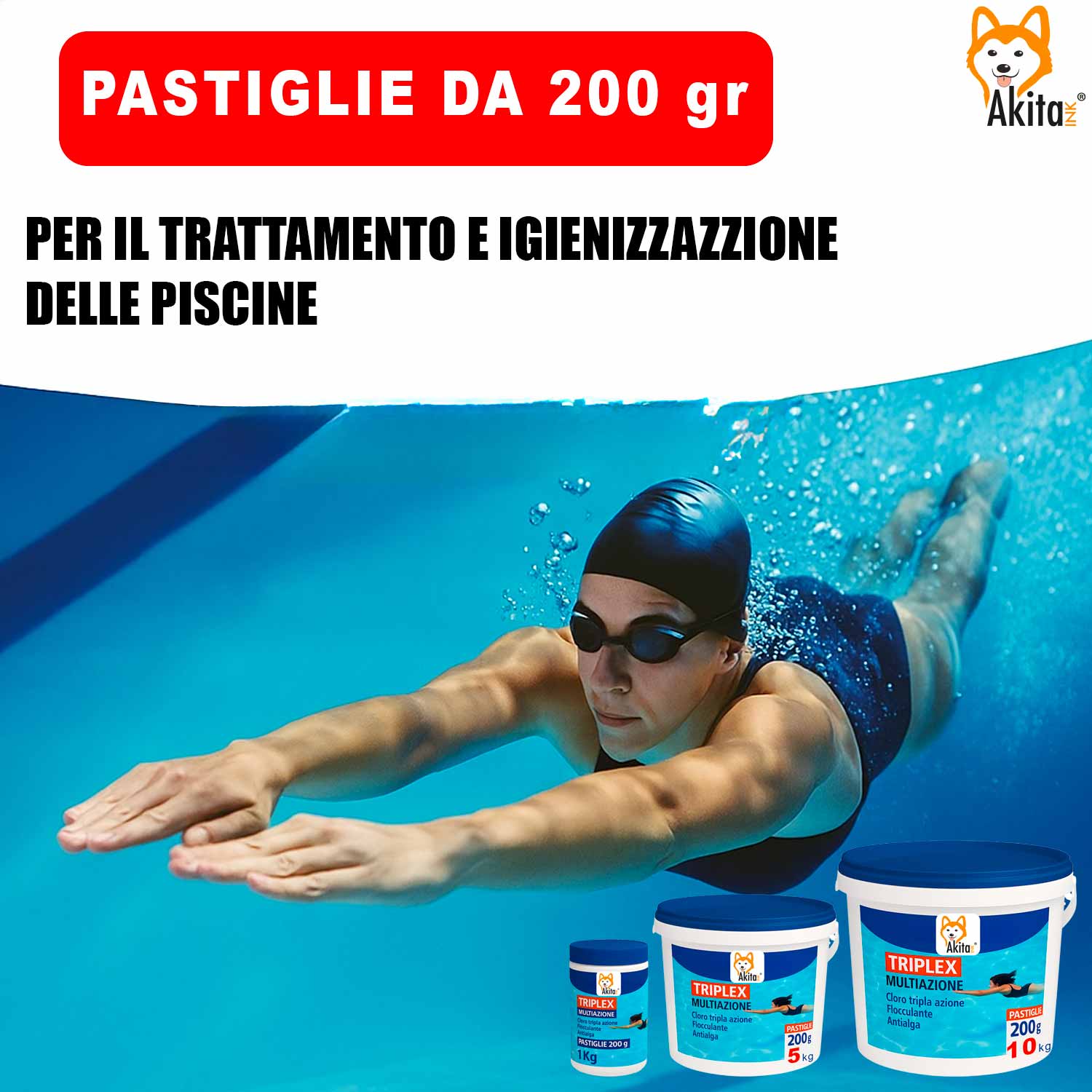 Triplex piscina multiazione 1kg pastiglie 200 gr cloro 3 in 1 foto 6