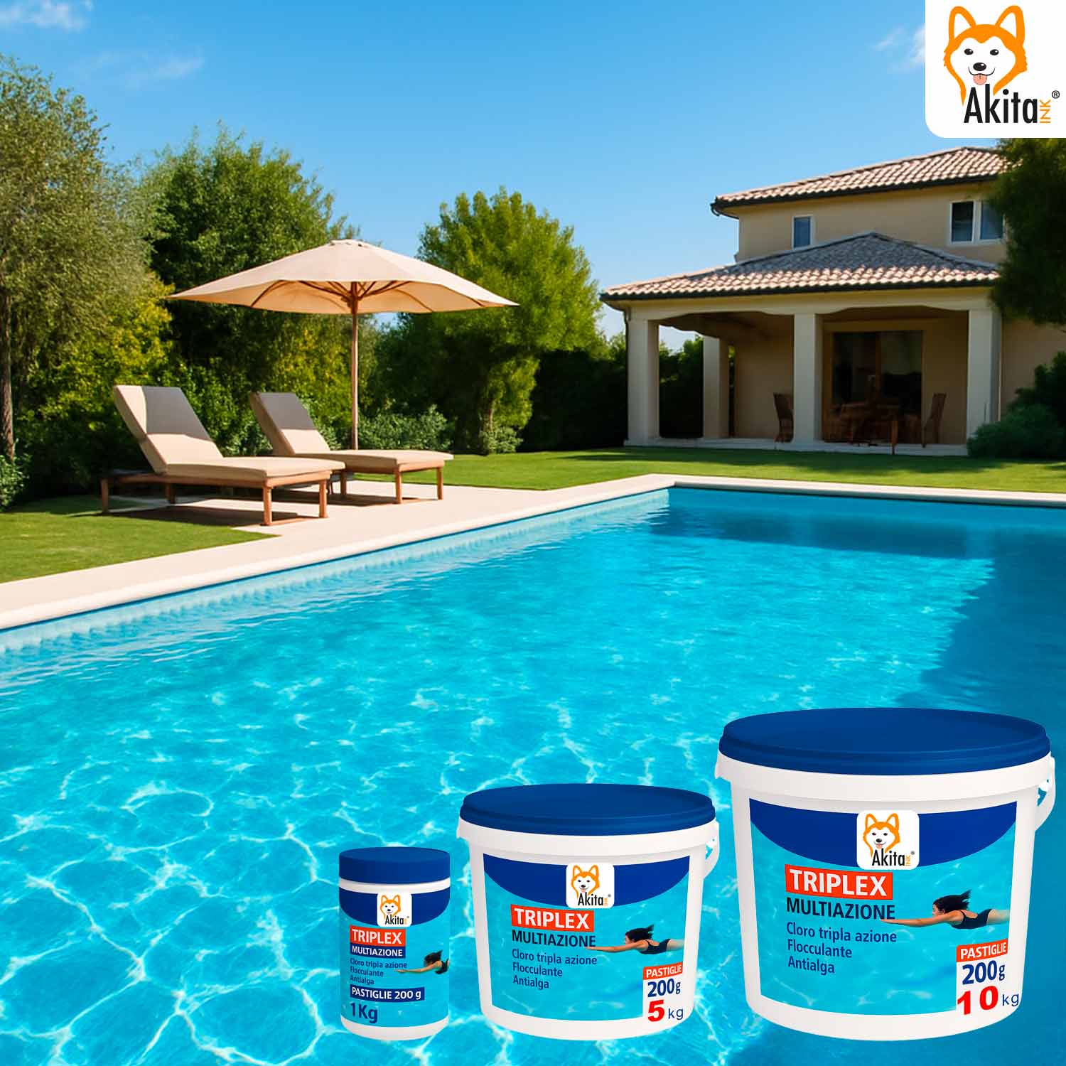 Triplex piscina multiazione 1kg pastiglie 200 gr cloro 3 in 1 foto 4
