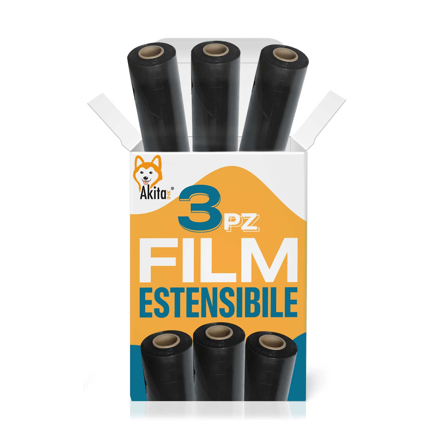 3 PZ Film Estensibile Nero Multiuso per Spedizioni e Traslochi 2,7 KG foto 2