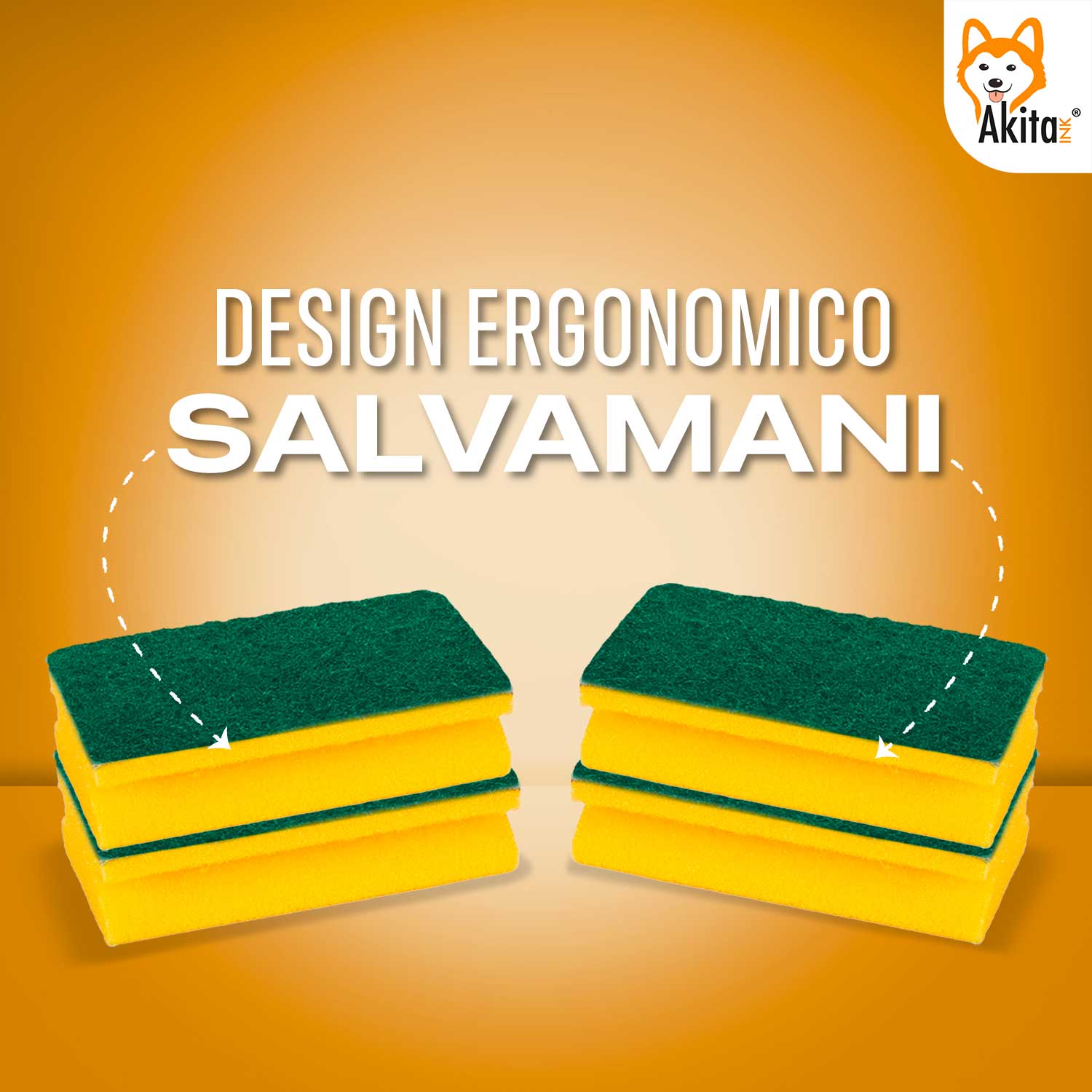 Spugne Cucina Antigraffio Akitaink 12pz con Protezione foto 6