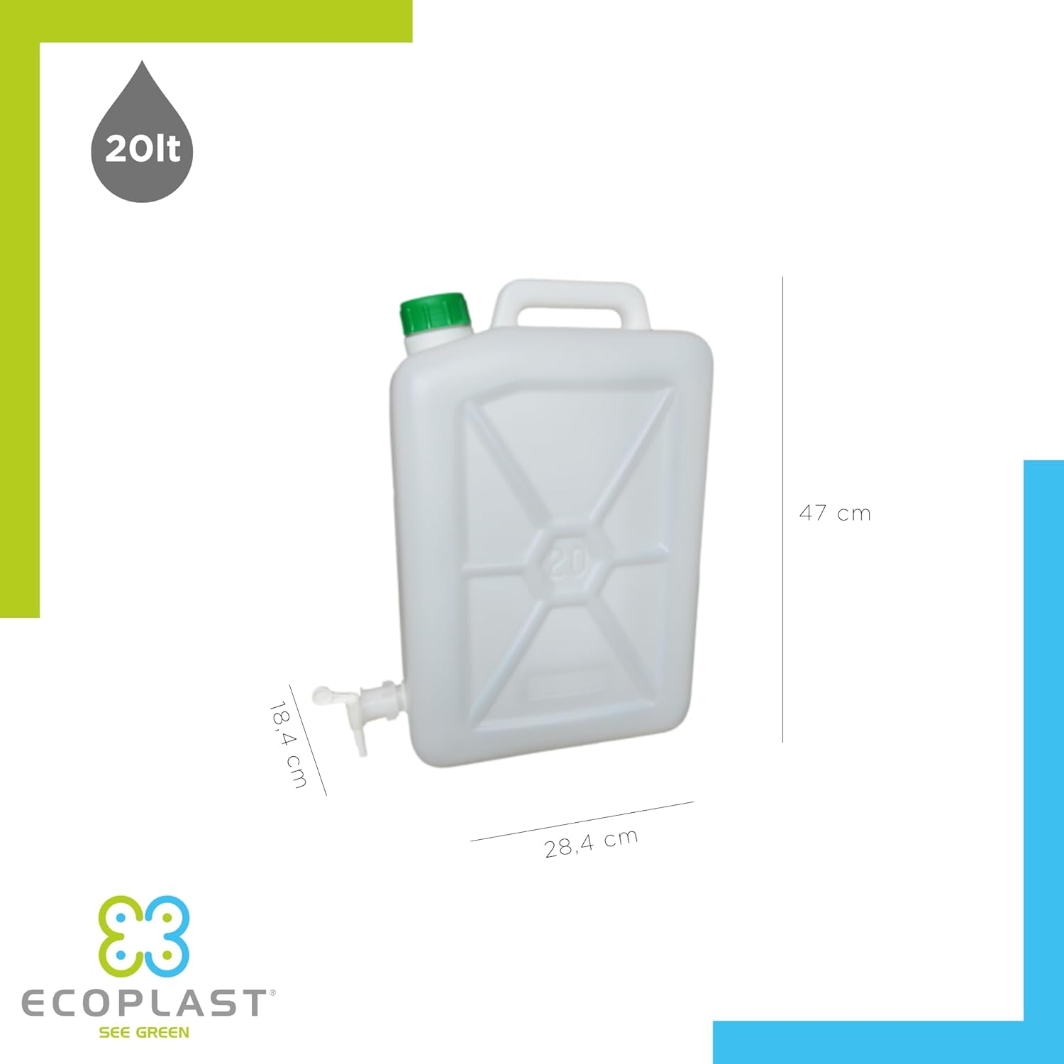 Ecoplast Tanica 20L Plastica Neutra Made in Italy foto 3