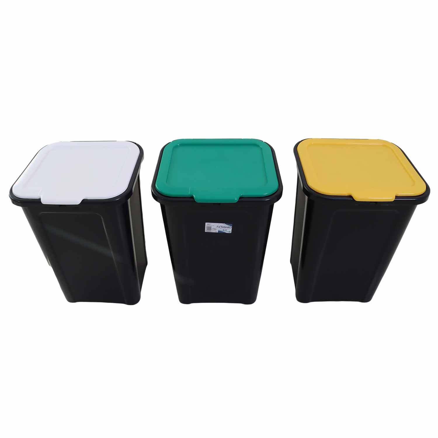 Tris pattumiere e bidoni 44L salvaspazio raccolta differenziata foto 5