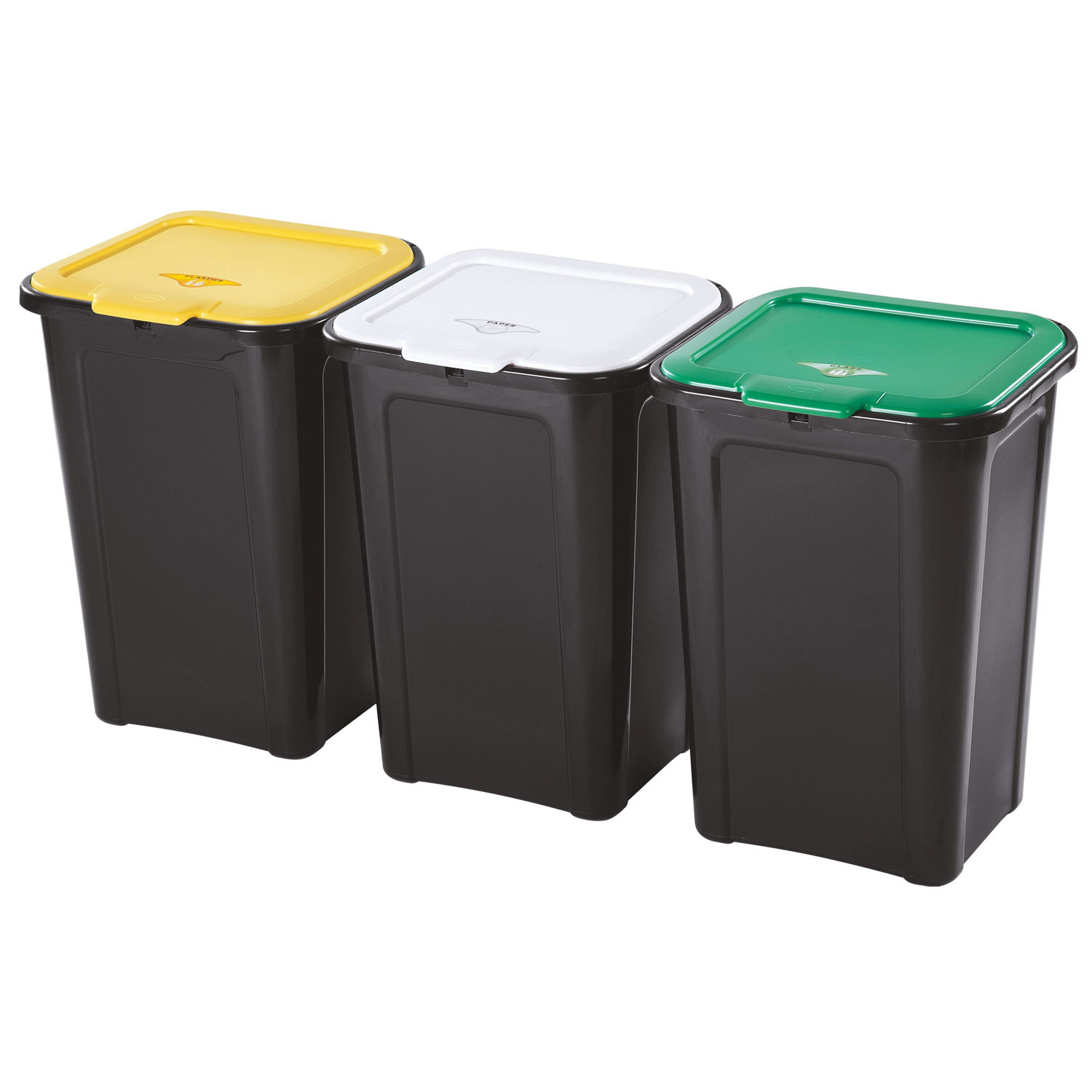 Tris pattumiere e bidoni 44L salvaspazio raccolta differenziata foto 2