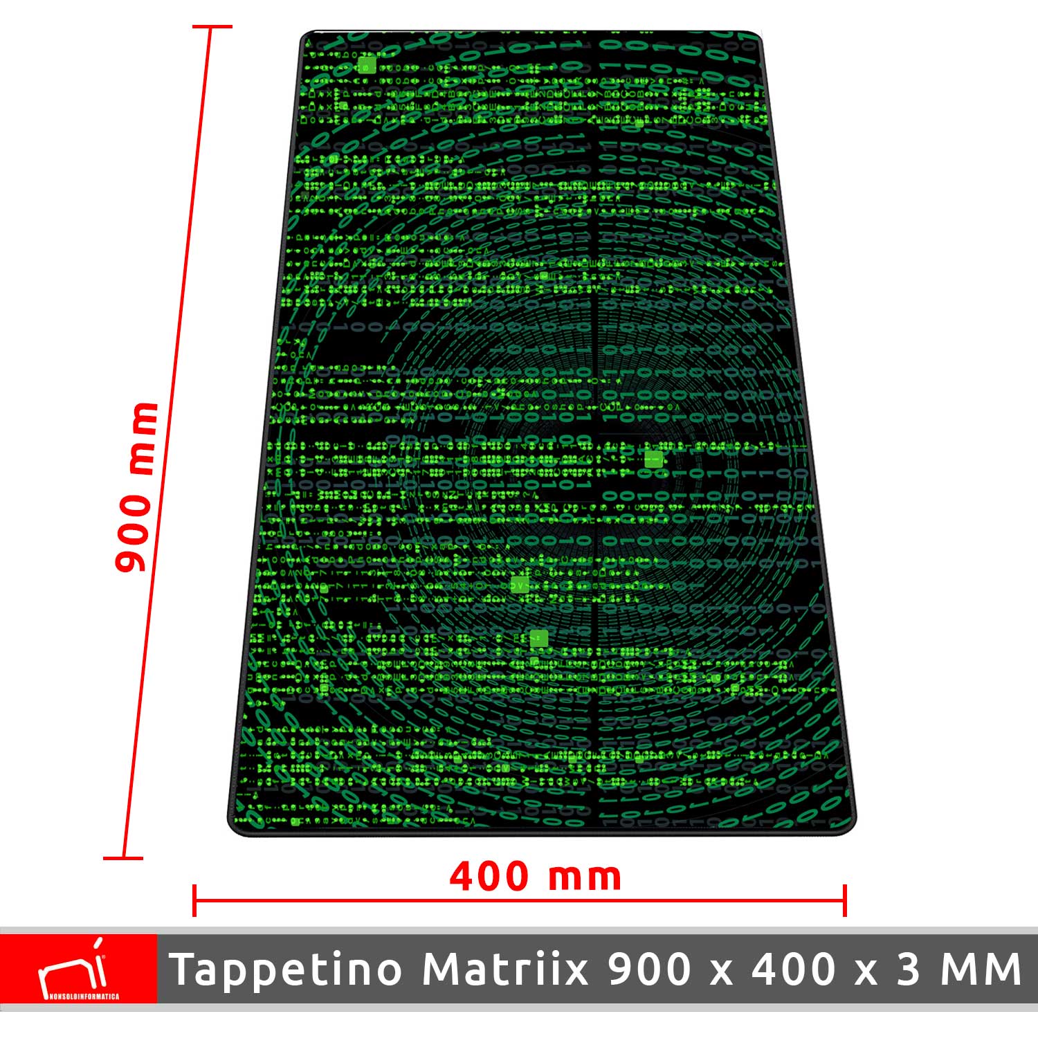 Tappetino mouse xxl Verde NET 900x400x grande per scrivania antiscivolo gaming foto 3