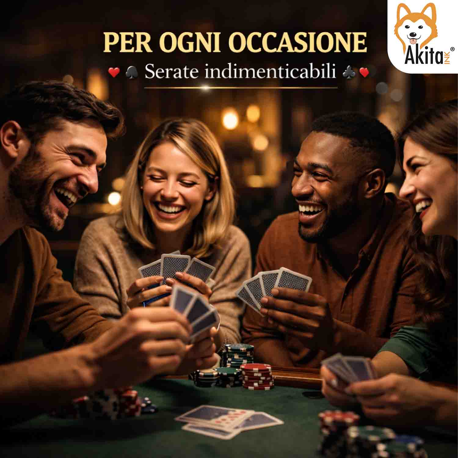 Akitaink Carte da Gioco Poker Plastificate 3 Mazzi foto 3