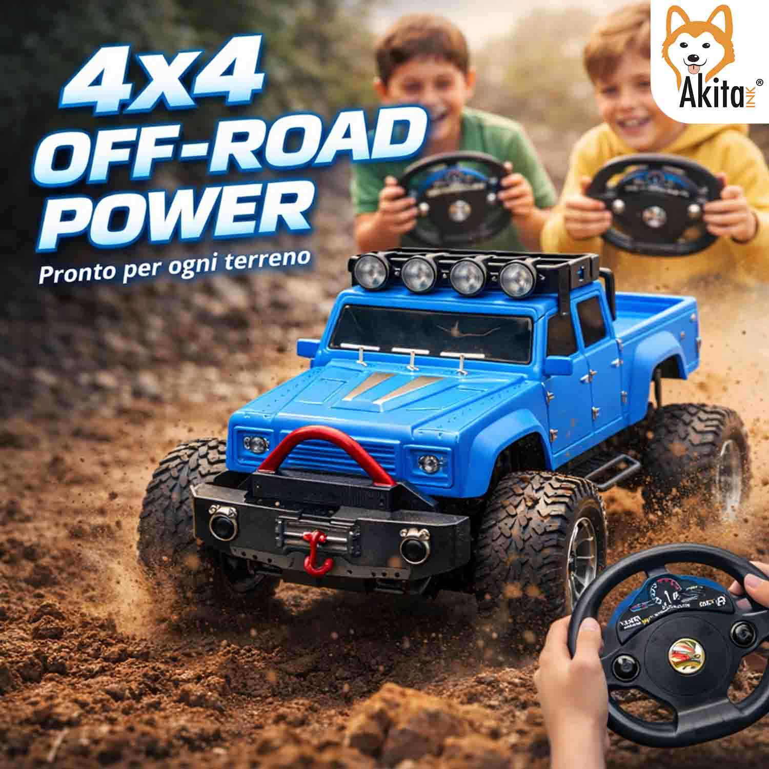 Akitaink Fuoristrada Radiocomandato Auto RC Avanti/Indietro 6+ foto 3