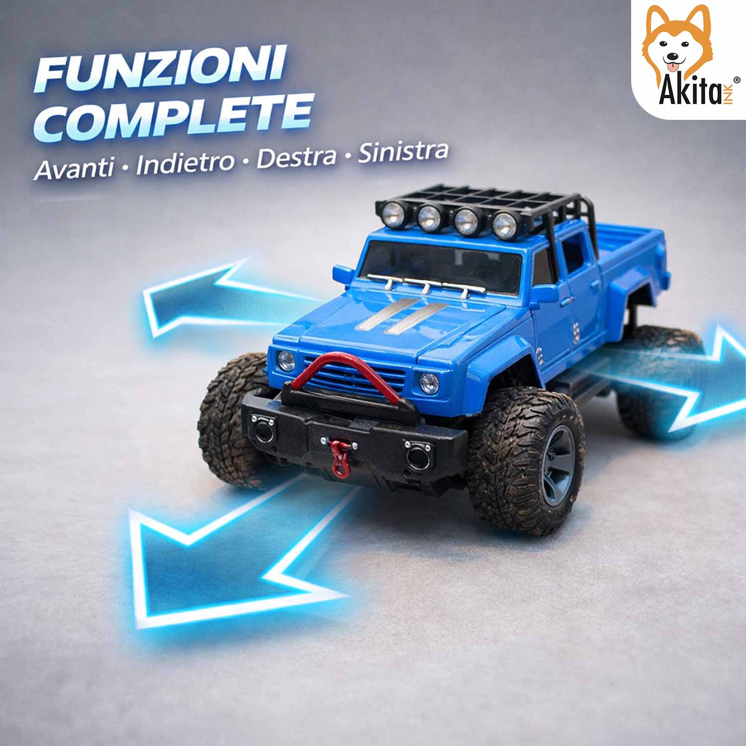 Akitaink Fuoristrada Radiocomandato Auto RC Avanti/Indietro 6+ foto 5