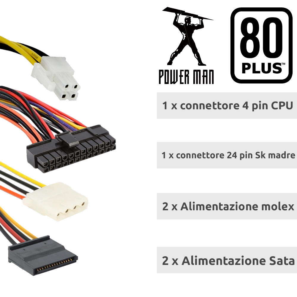 POWER MAN Power Supply 300W PSU IP-S300EF7-2 Mini ITX Alimentatore TESTED foto 3