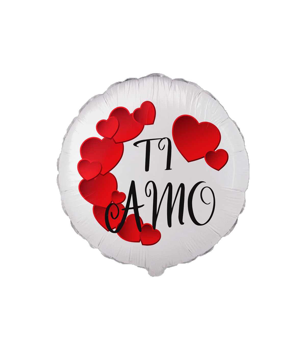 Palloncino tondo bianco e rosso con testo Ti Amo 18 foto 2