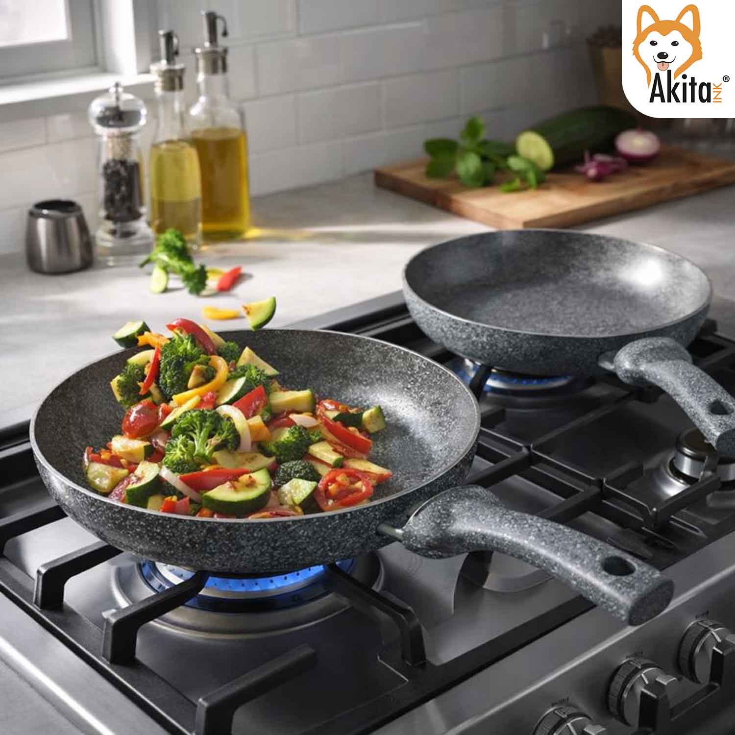 Futura Bis Padelle Antiaderenti Effetto Pietra 24-28 cm foto 4