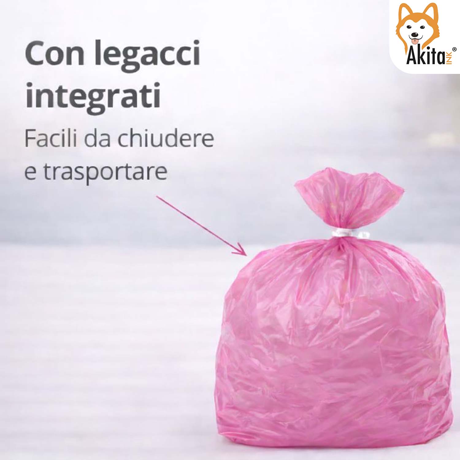 120 Sacchi Nettezza Antiforo Con Manici 50x60 cm Rosa foto 5