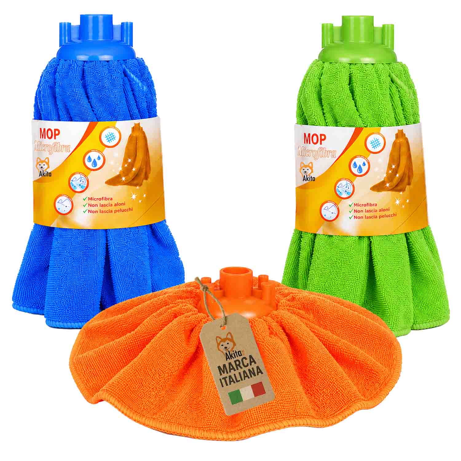 Set 3 mop gonnellina 150 g colori assortiti.