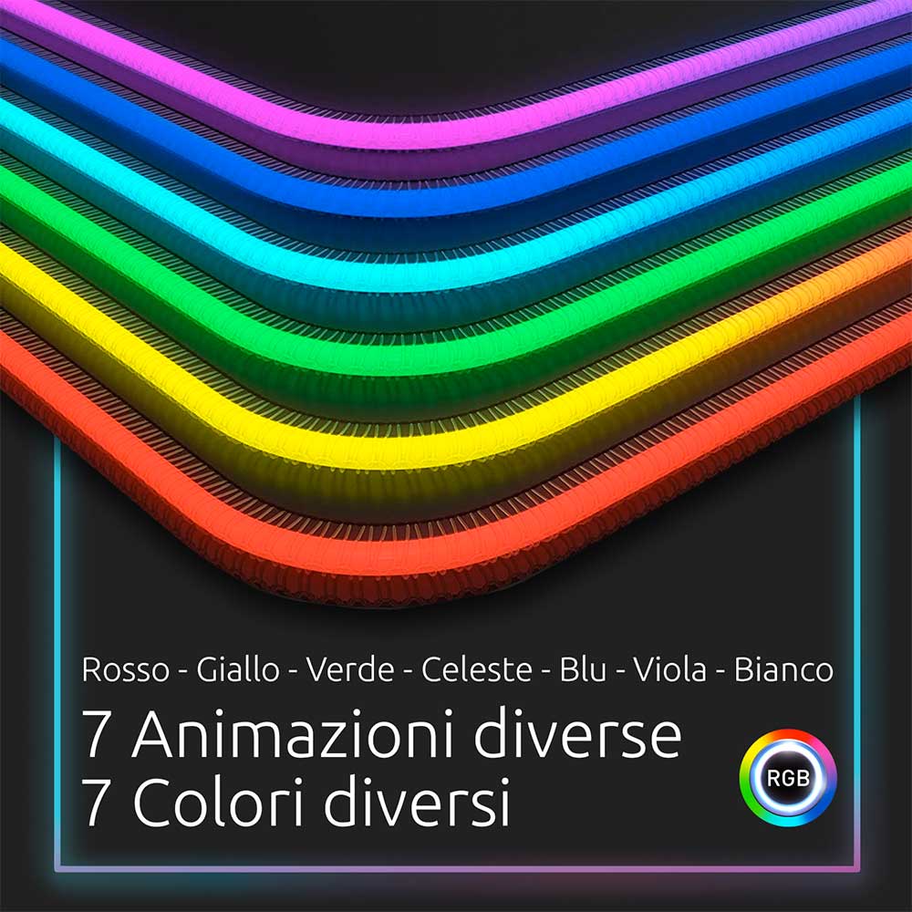 Tappetino mouse RGB xxl 900x400x4mm da gaming grande per scrivania antiscivolo foto 4