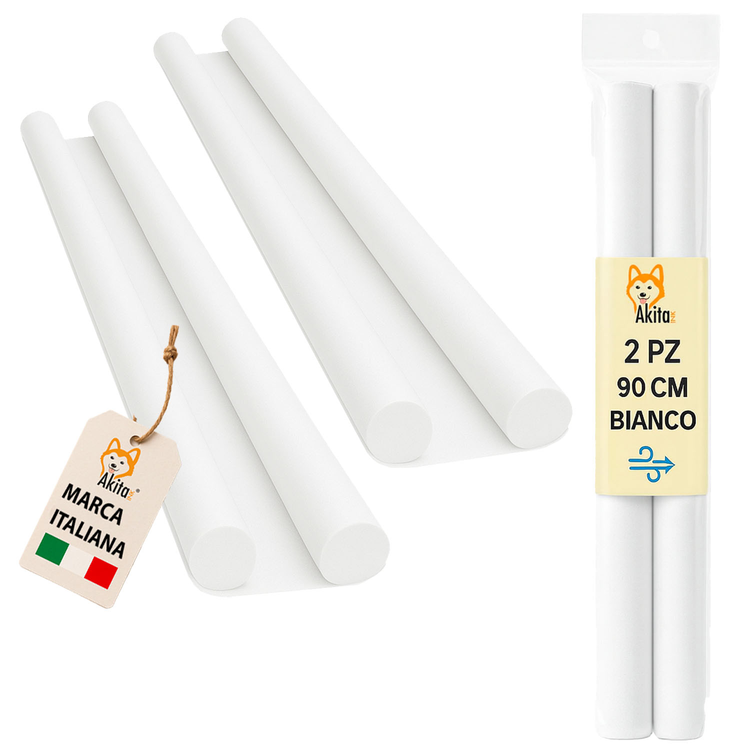 2 pz paraspifferi porta doppia guarnizione 90 cm bianco.