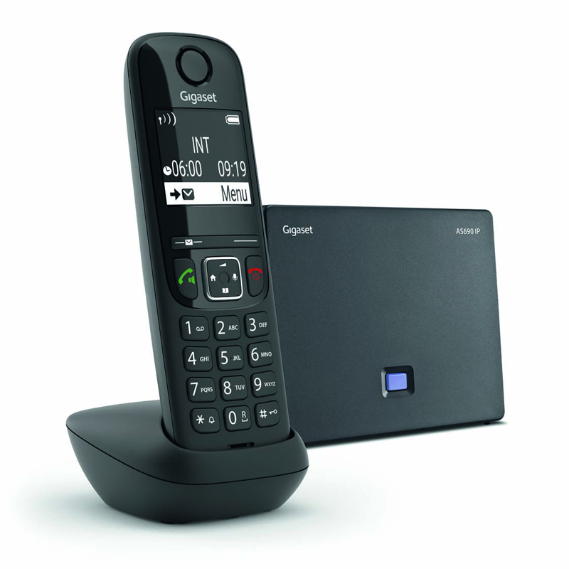 Cordless digitale voip siemens gigaset as690ip black vivavoce + meteo + suono hd