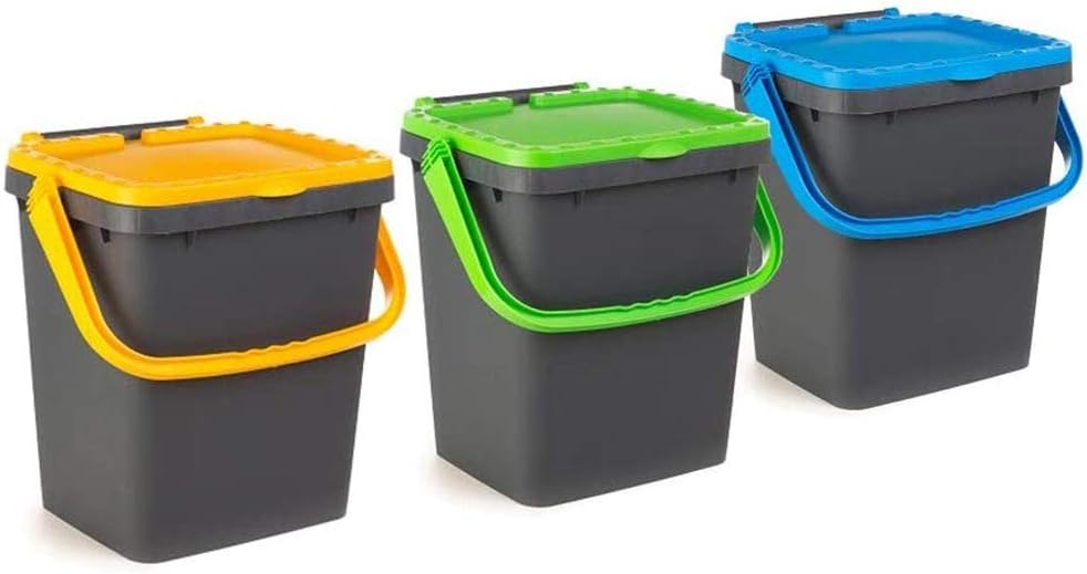 Ecoplast set 3 pattumiere ecoplus raccolta differenziata ecologiche 20l ecp20