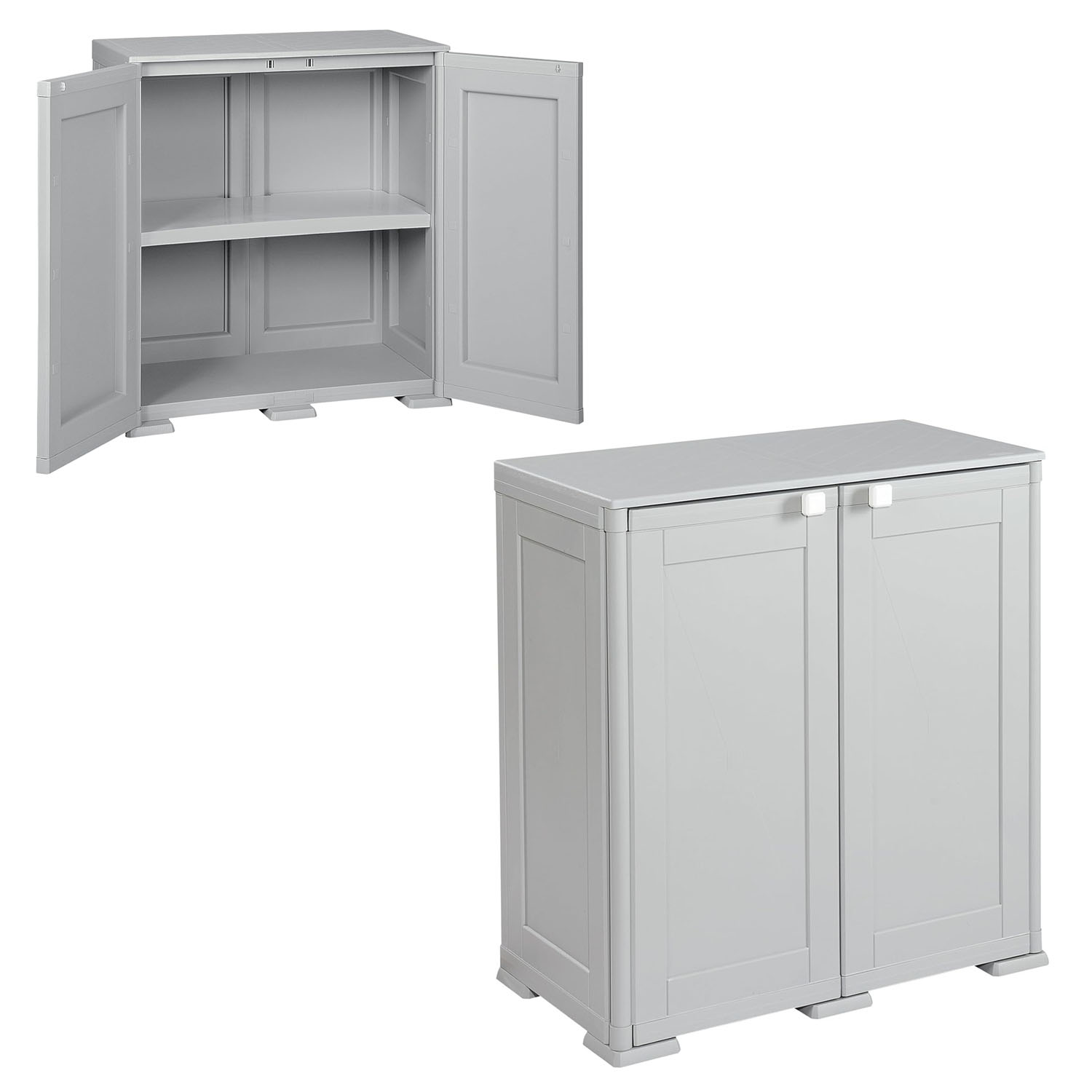 Armadio tontarelli simplex basso 1 ripiano grigio.