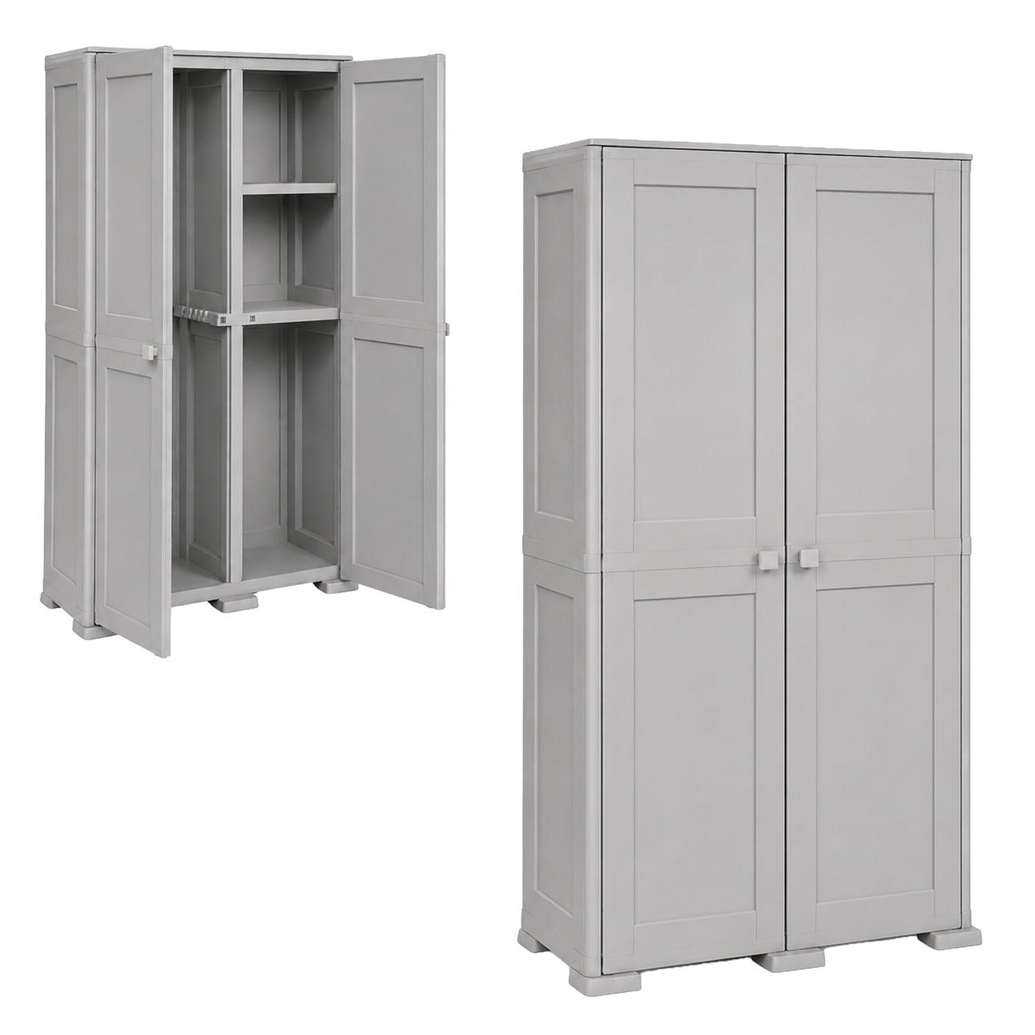 Tontarelli armadio portascope simplex con 1 ripiano grigio.