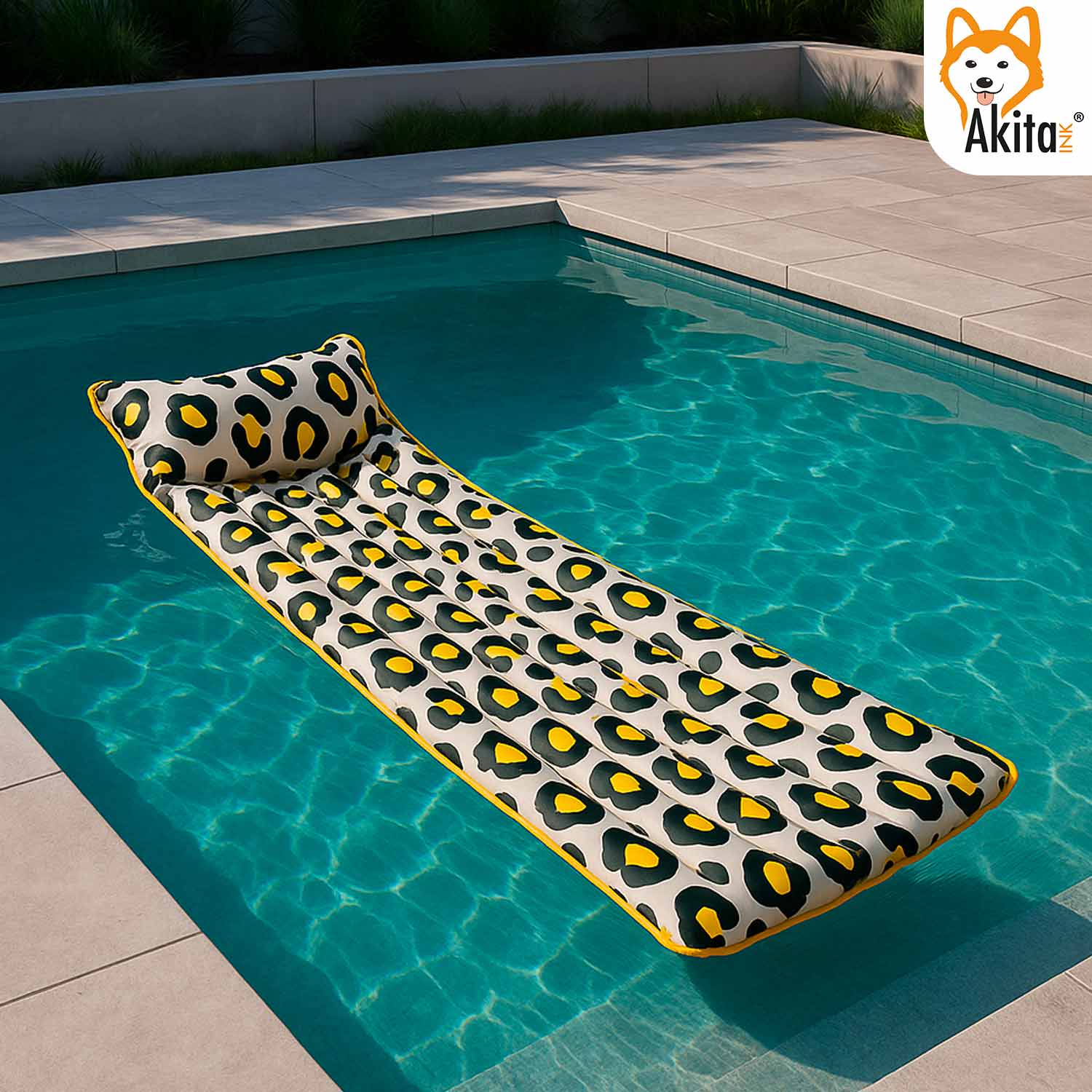 Materassino mare leopardato 5 tubi 183x69 cm gonfiabile foto 3