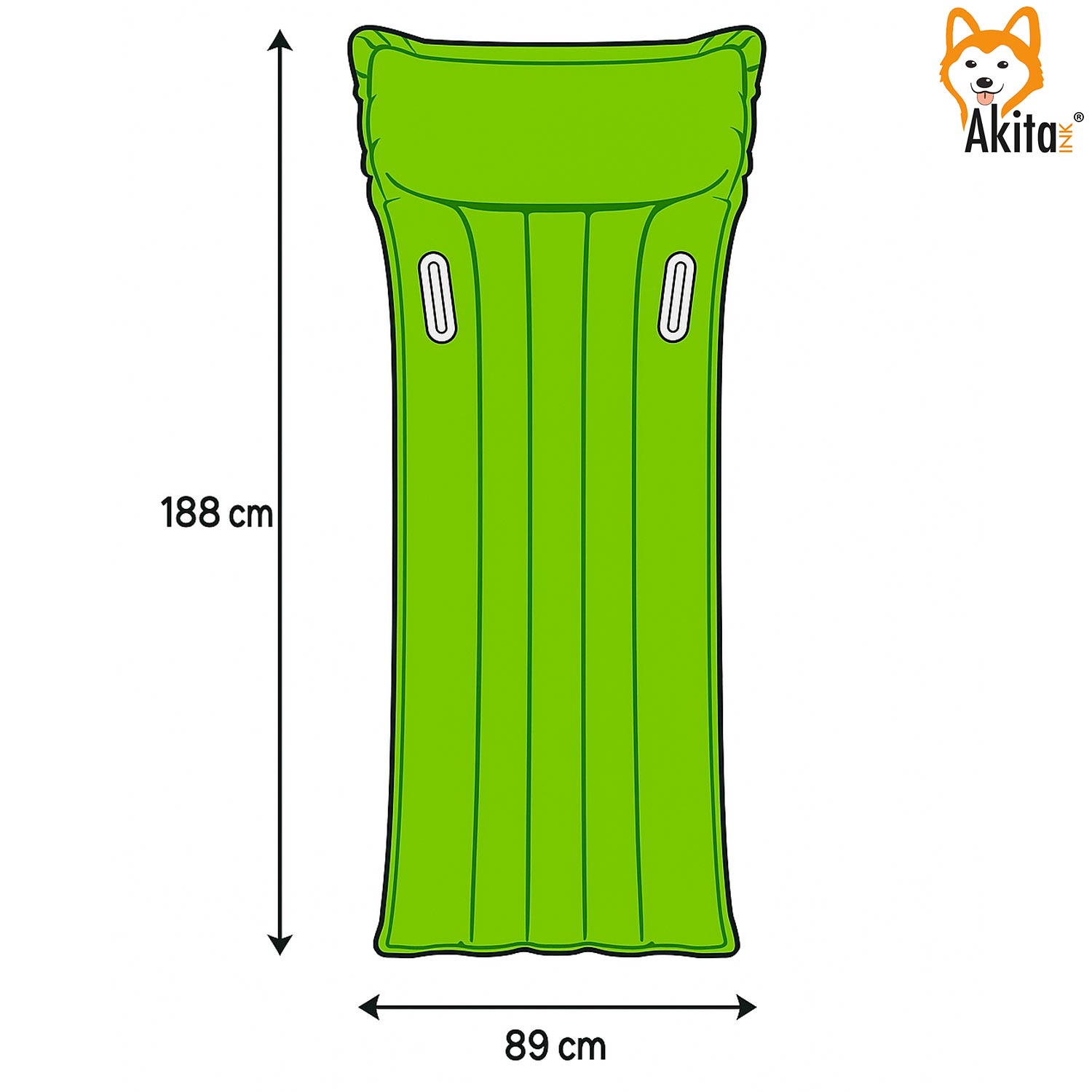 Materassino mare neon 4 tubi 188x89 vari colori con maniglie foto 4