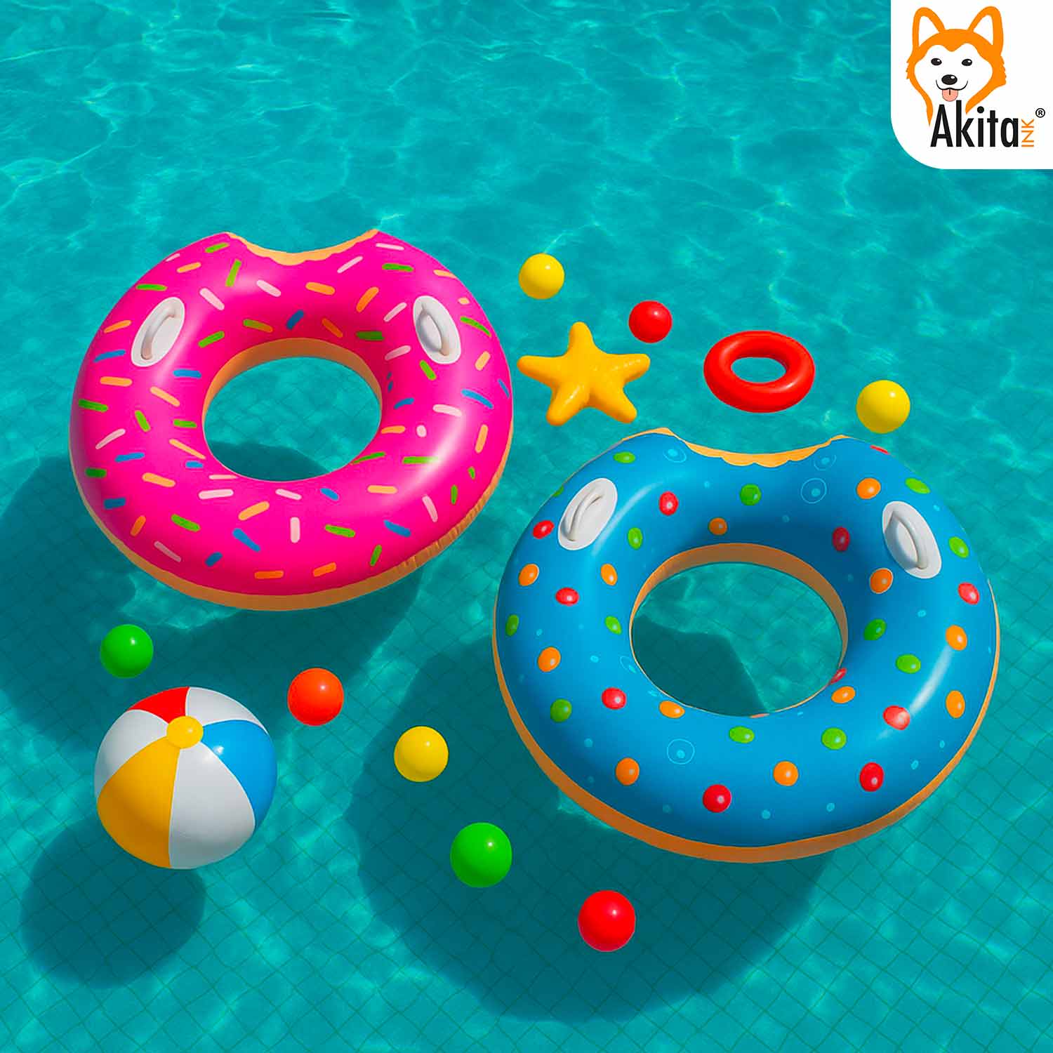 Ciambella salvagente gonfiabile Donut 107 cm con maniglie foto 3