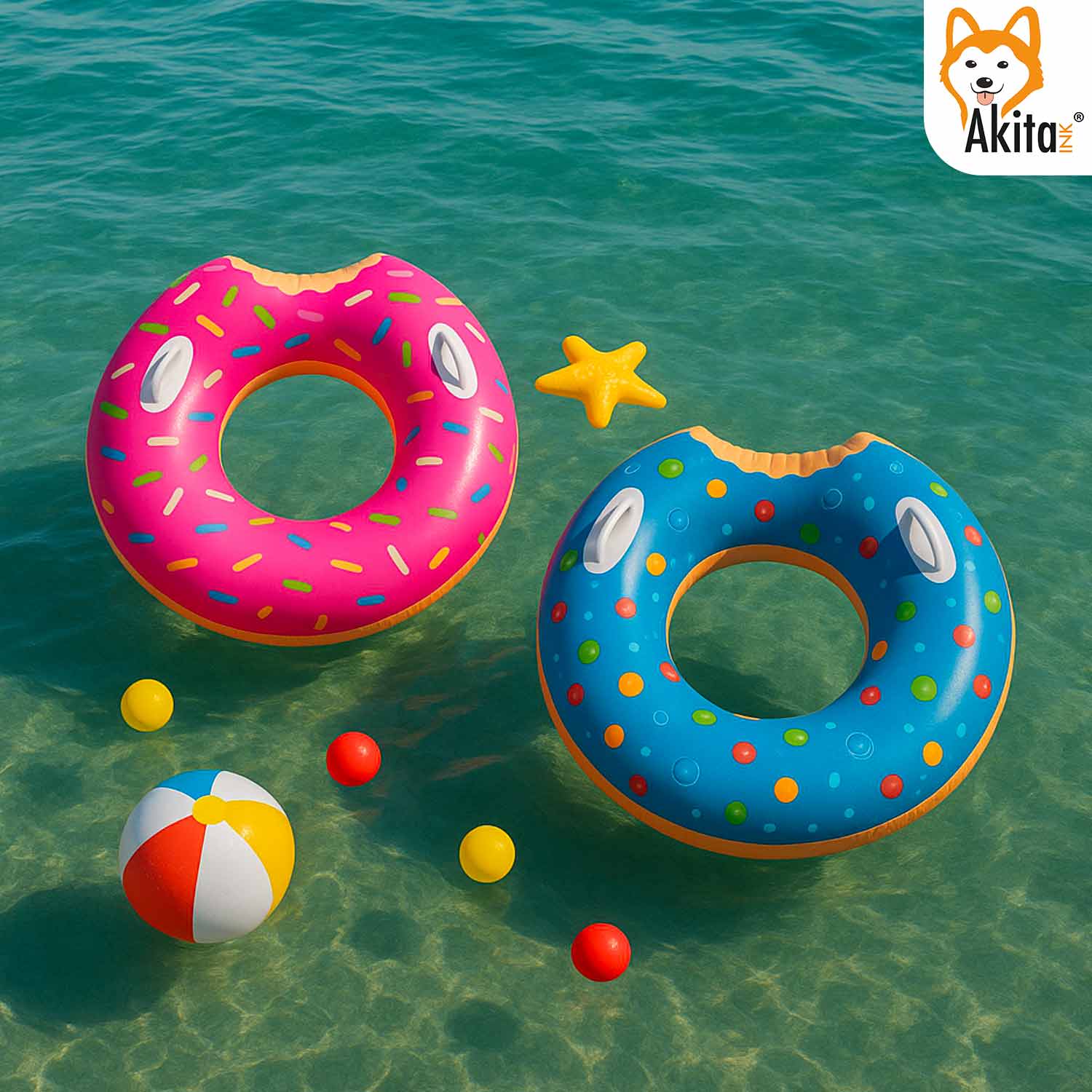 Ciambella salvagente gonfiabile Donut 107 cm con maniglie foto 5