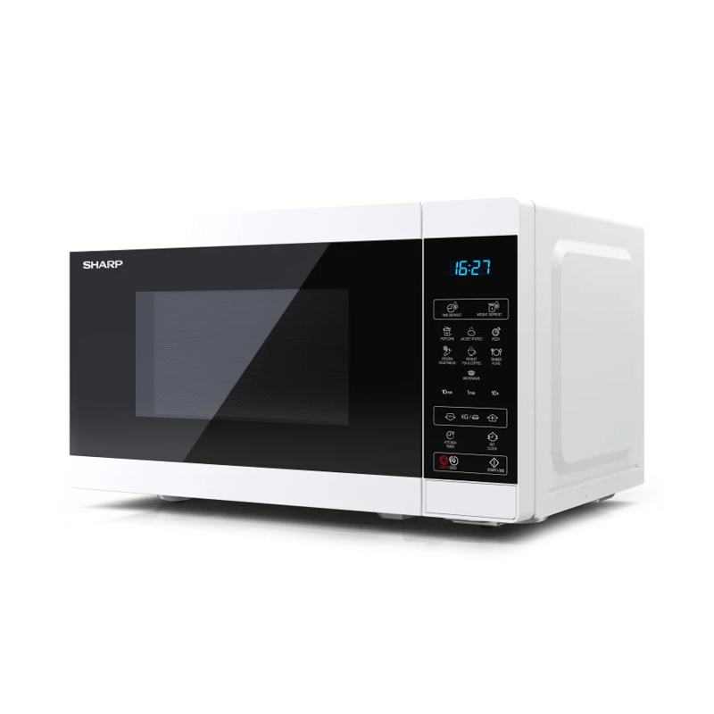 Forno a microonde digitale sharp yc-ms02e-w 20lt 1000 watt defrost timer 11 livelli di cottura - full white